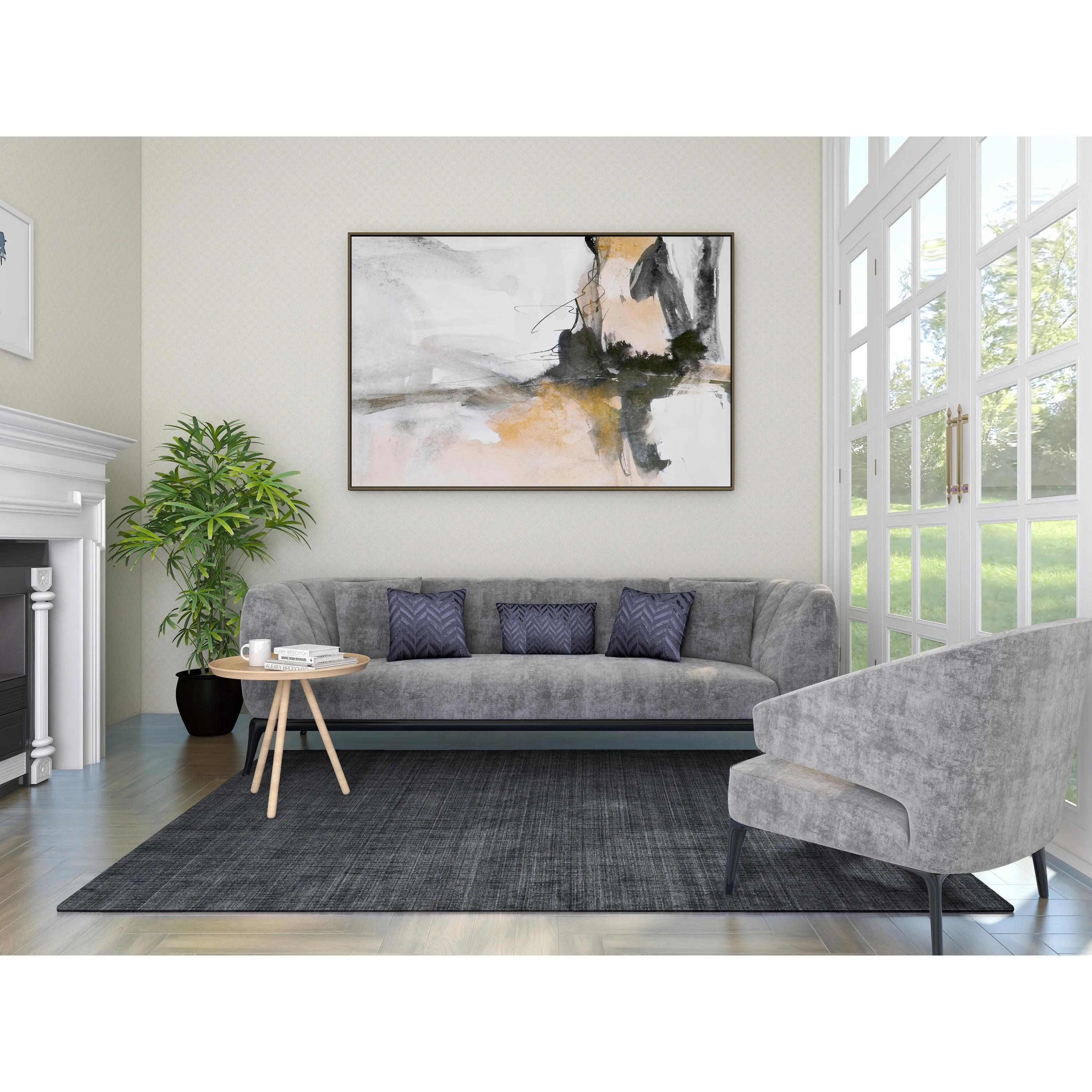 Overton Handmade Modern Contemporary Striped Area Rug