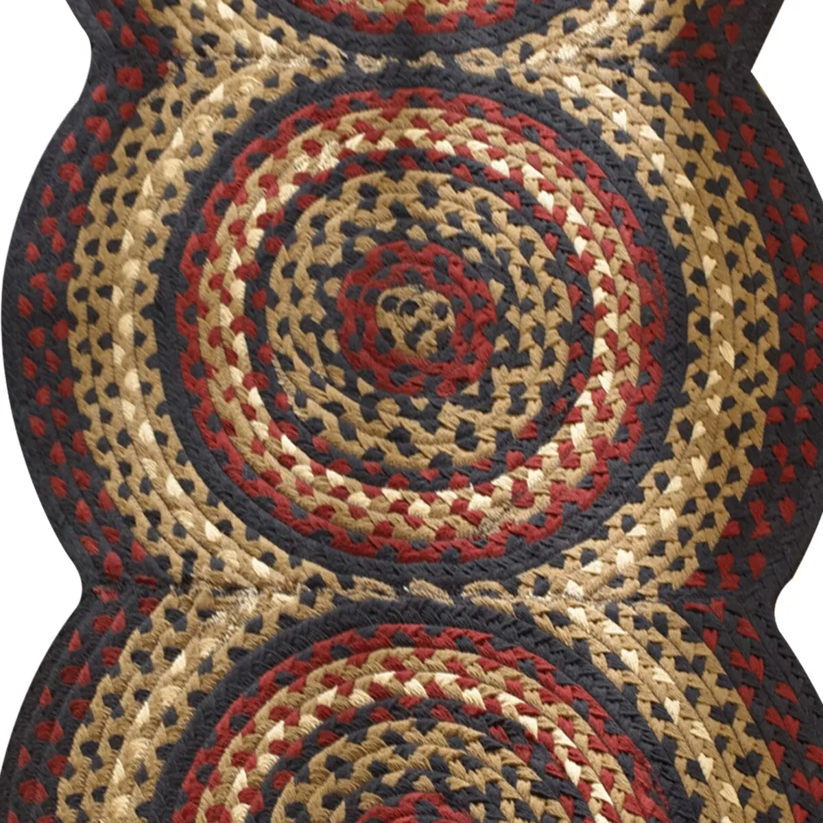 Park Designs Red Folk Art Braided Rug Runner 72''L - 2.5' x 6'