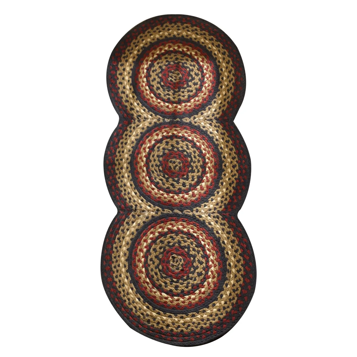 Park Designs Red Folk Art Braided Rug Runner 72''L - 2.5' x 6'