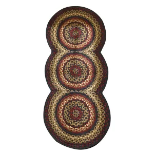 Park Designs Red Folk Art Braided Rug Runner 72''L - 2.5' x 6'