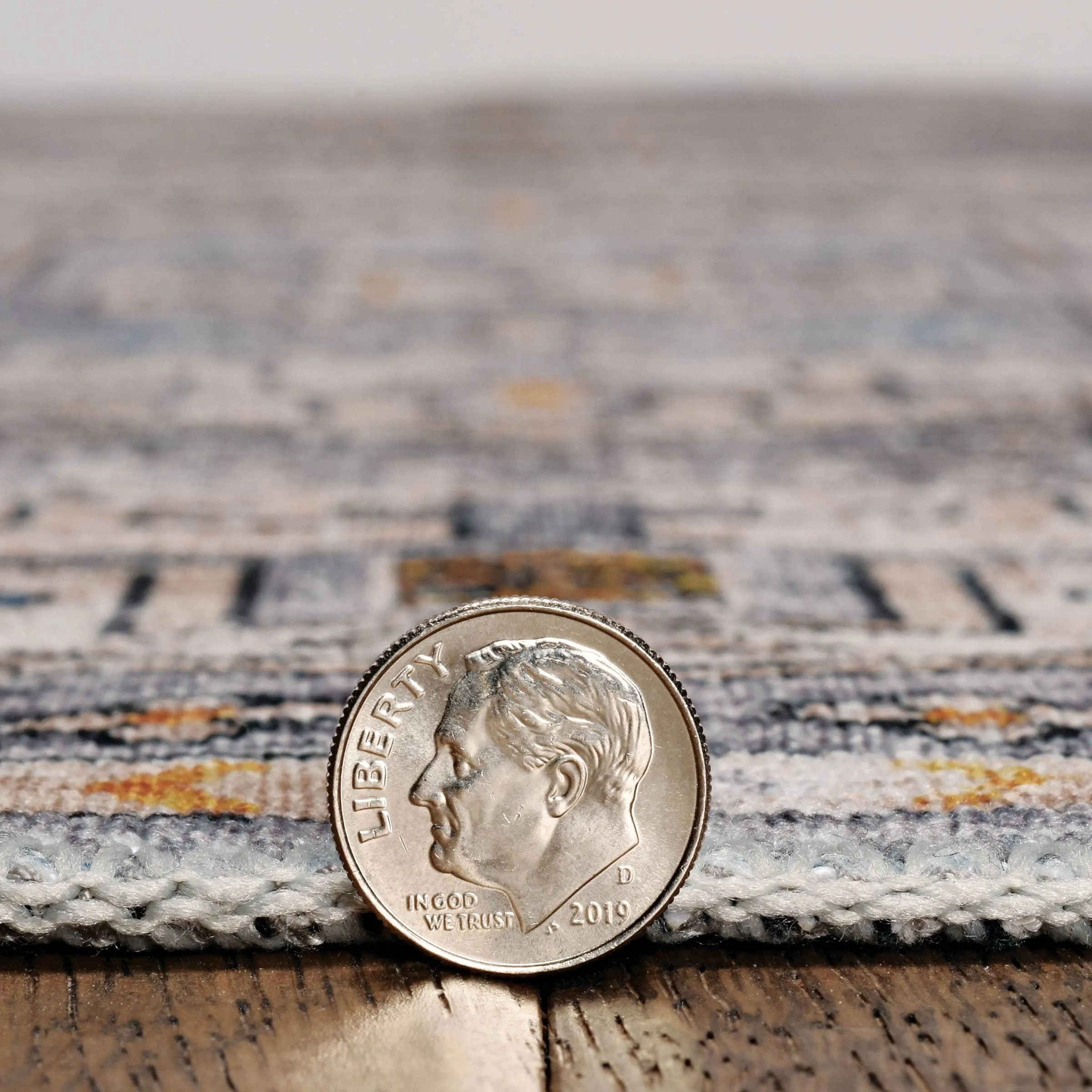 Parson Machine Washable Grey and Beige Area Rug
