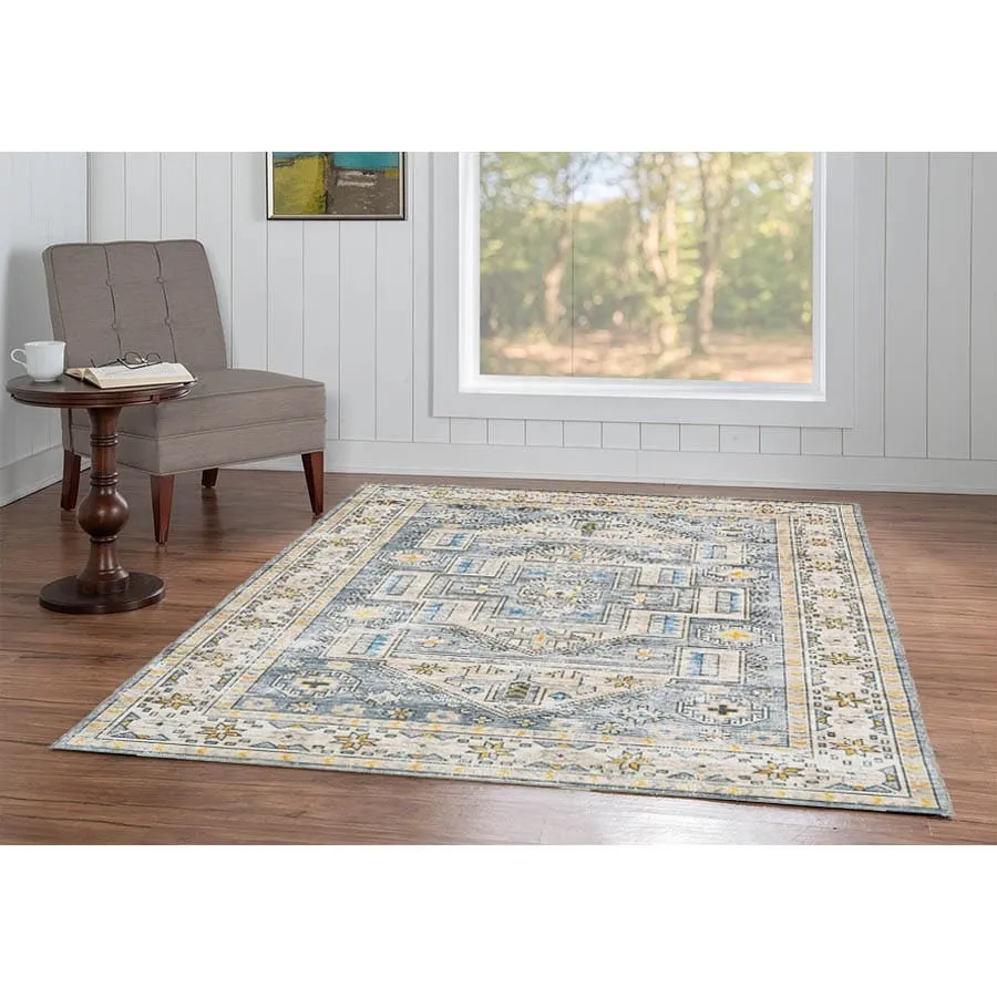 Parson Machine Washable Grey and Beige Area Rug