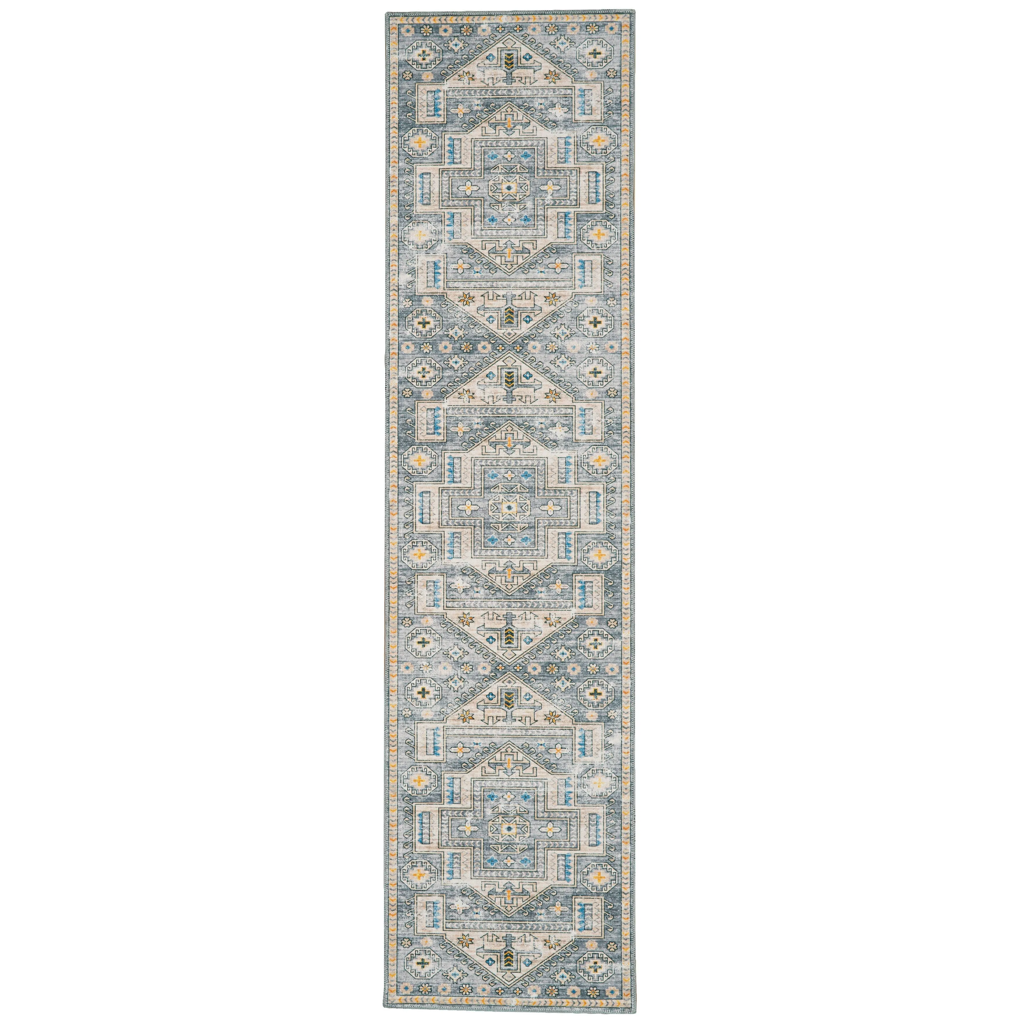 Parson Machine Washable Grey and Beige Area Rug