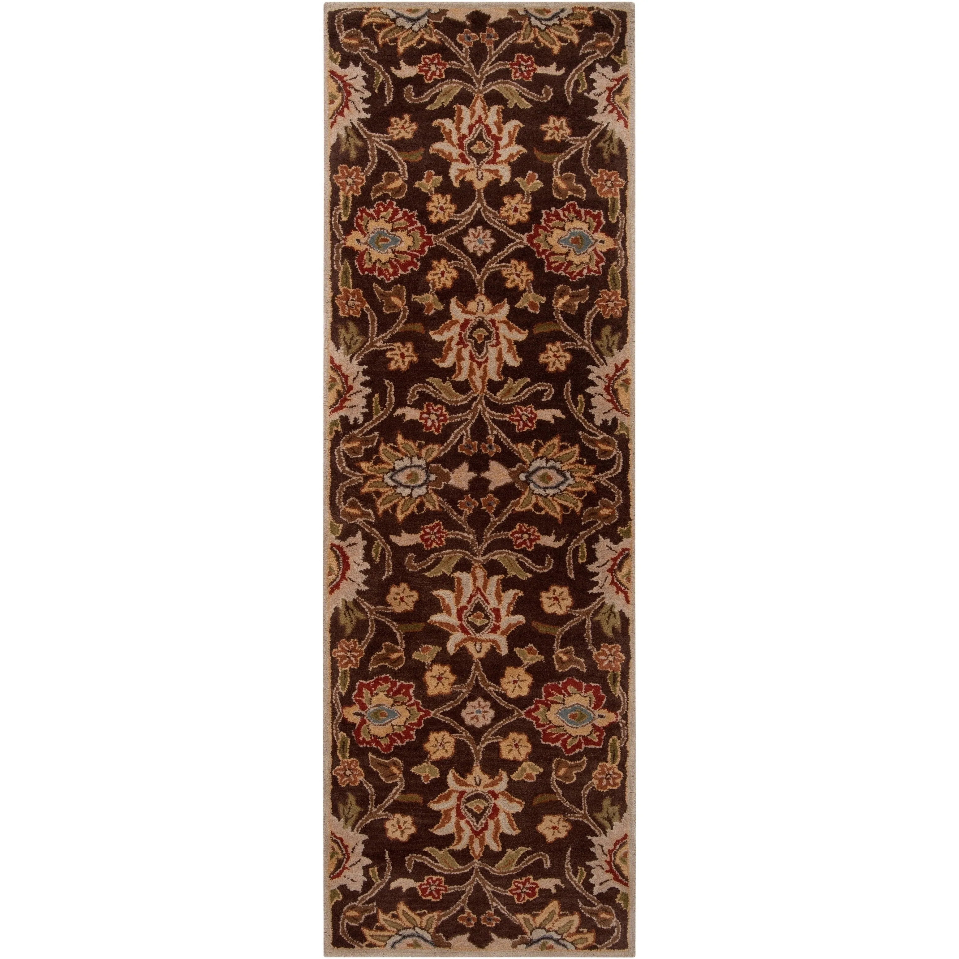 Patchway Handmade Classic Floral Wool Area Rug