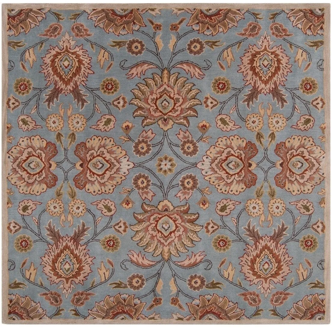 Patchway Handmade Classic Floral Wool Area Rug