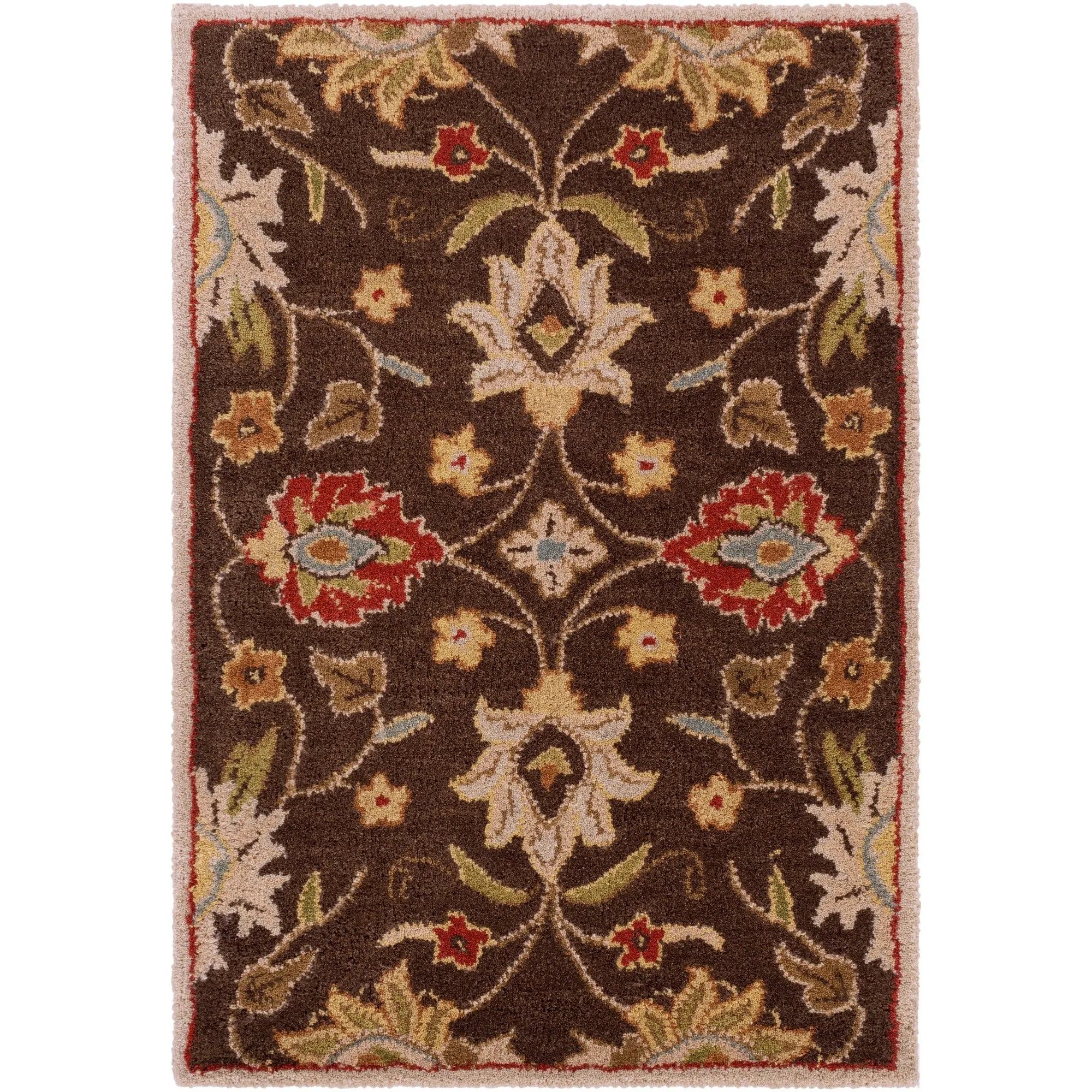 Patchway Handmade Classic Floral Wool Area Rug