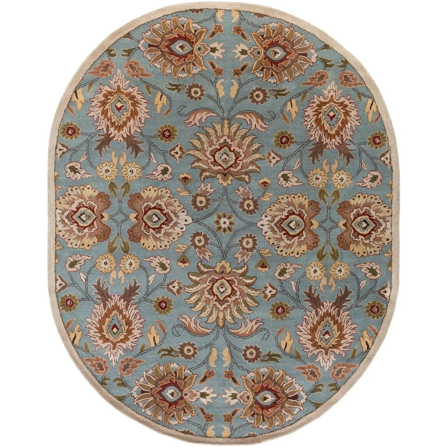 Patchway Handmade Classic Floral Wool Area Rug