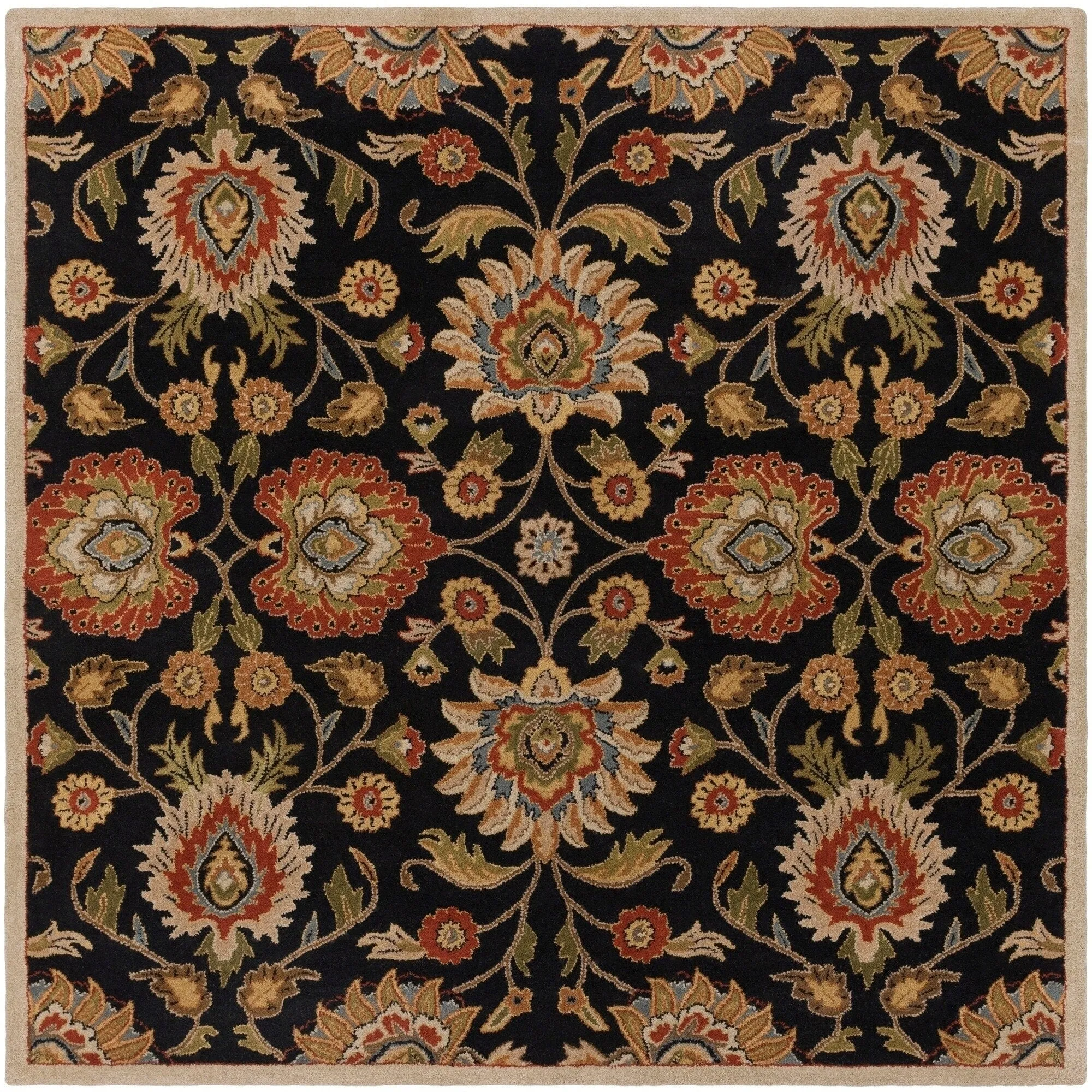 Patchway Handmade Classic Floral Wool Area Rug