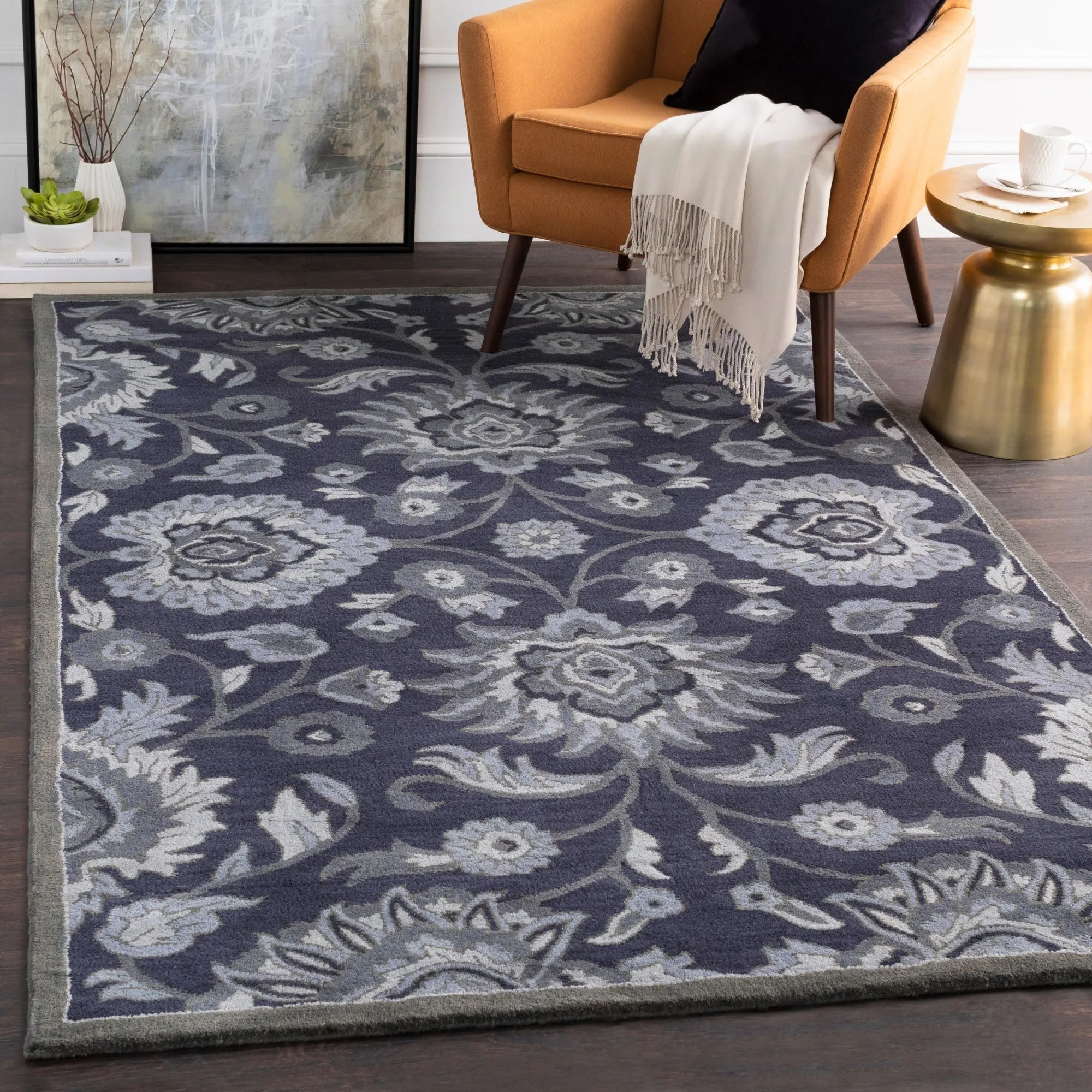 Patchway Handmade Classic Floral Wool Area Rug