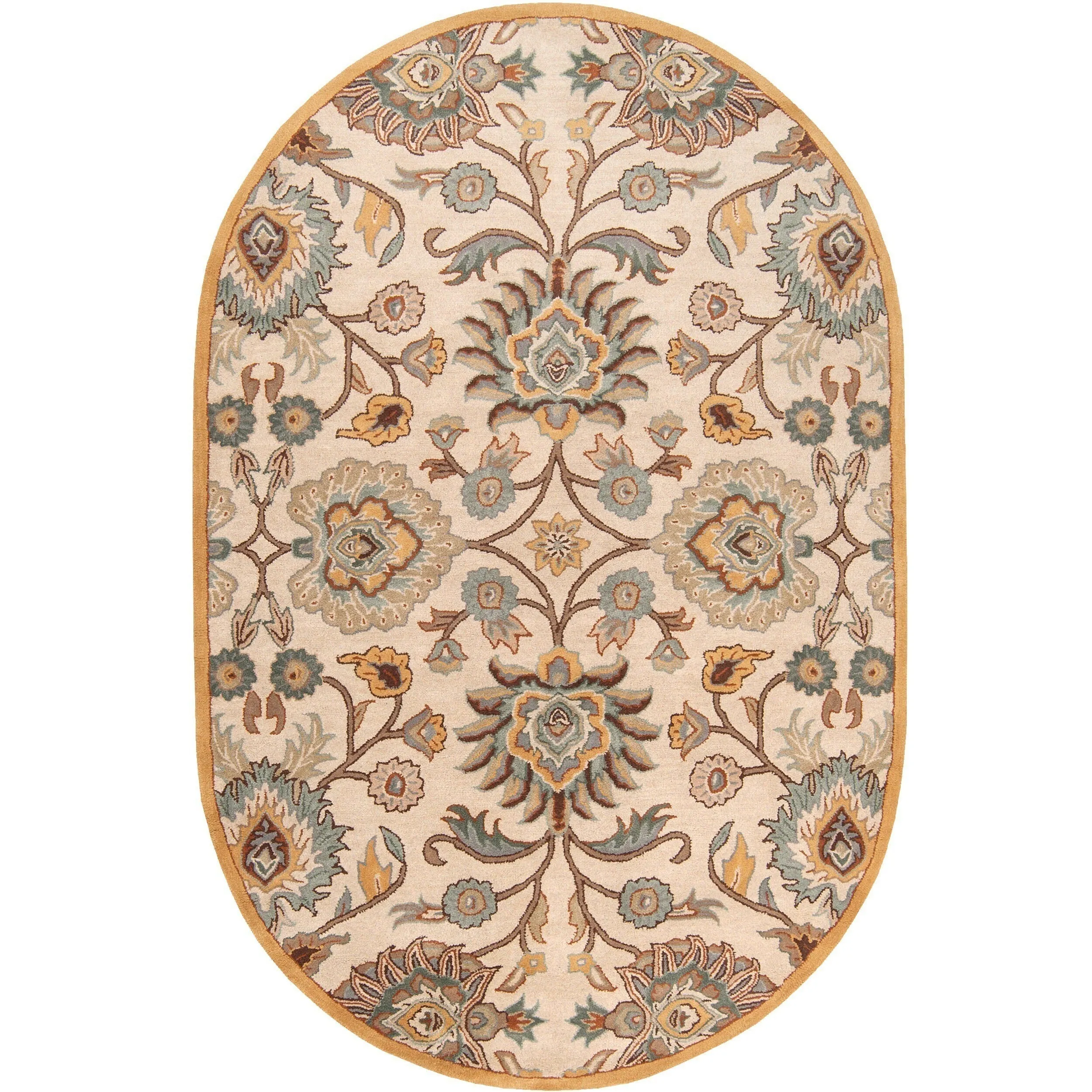 Patchway Handmade Classic Floral Wool Area Rug