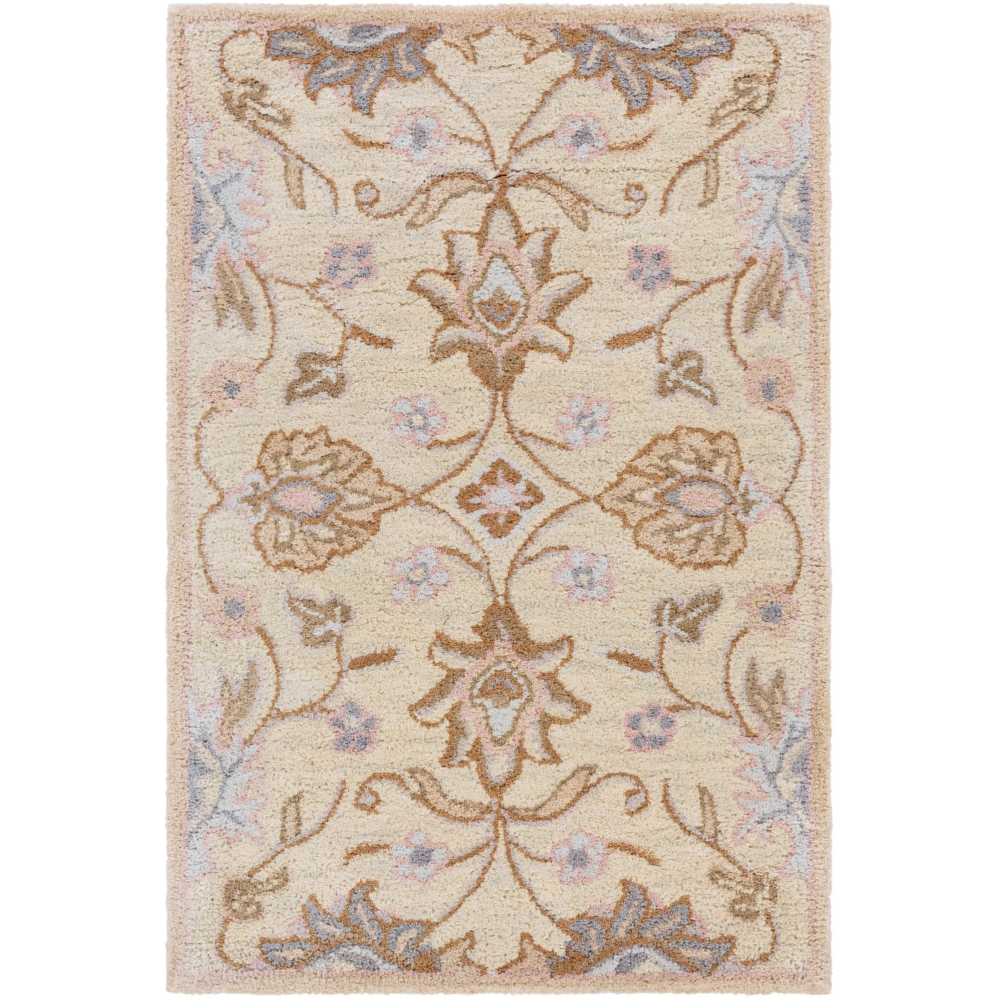 Patchway Handmade Classic Floral Wool Area Rug