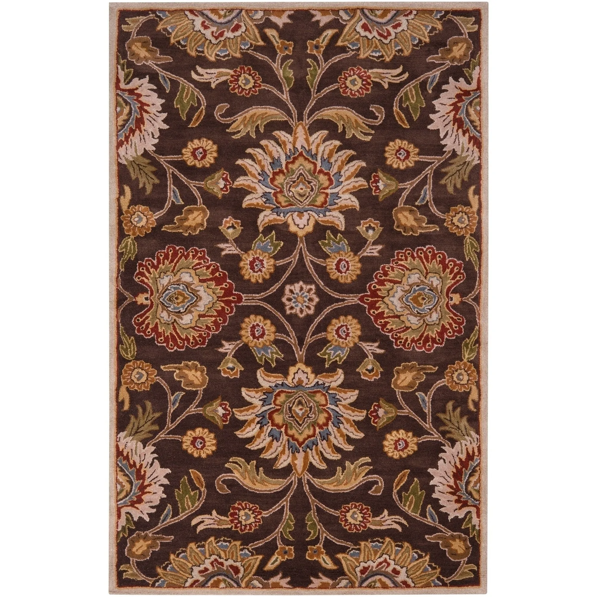 Patchway Handmade Classic Floral Wool Area Rug