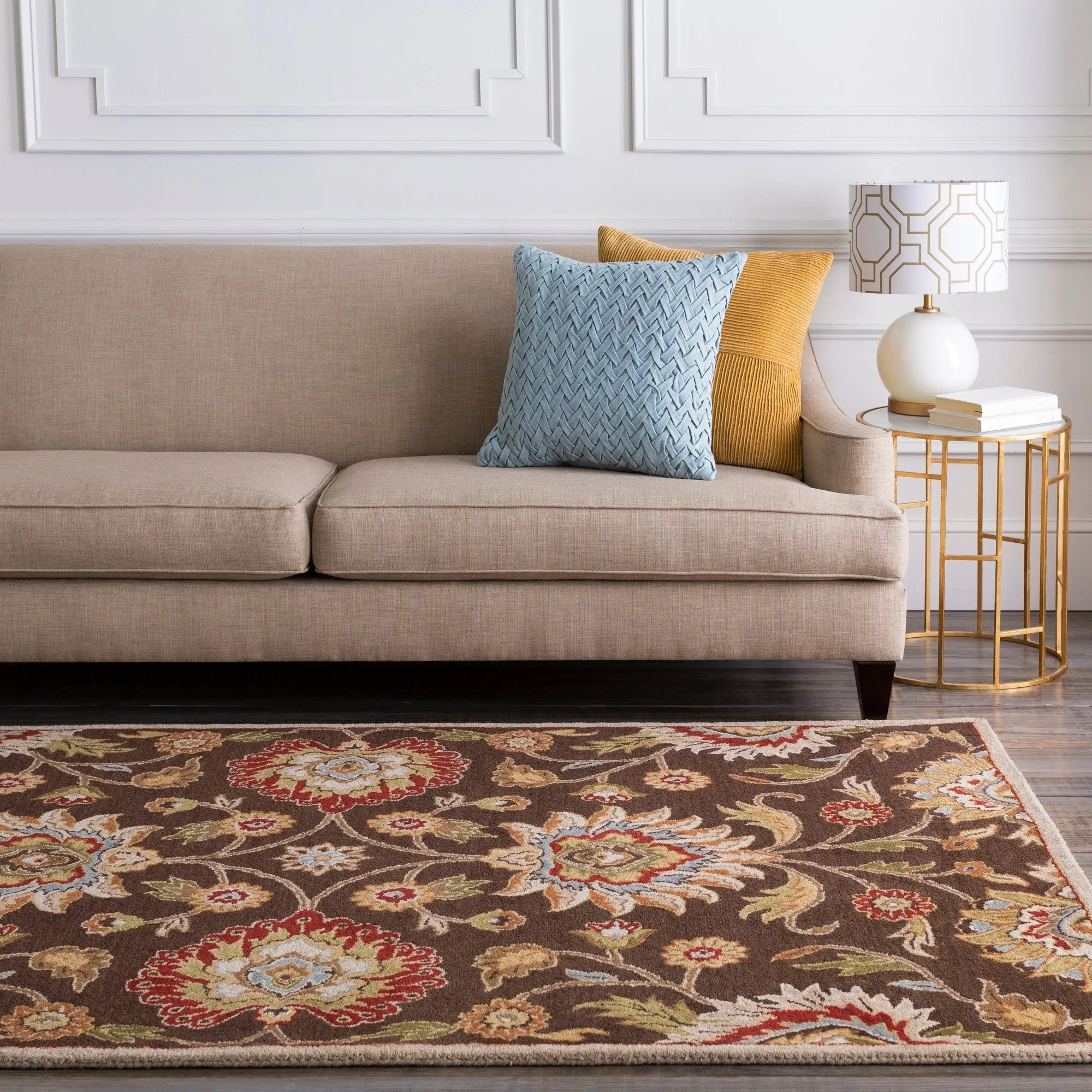 Patchway Handmade Classic Floral Wool Area Rug