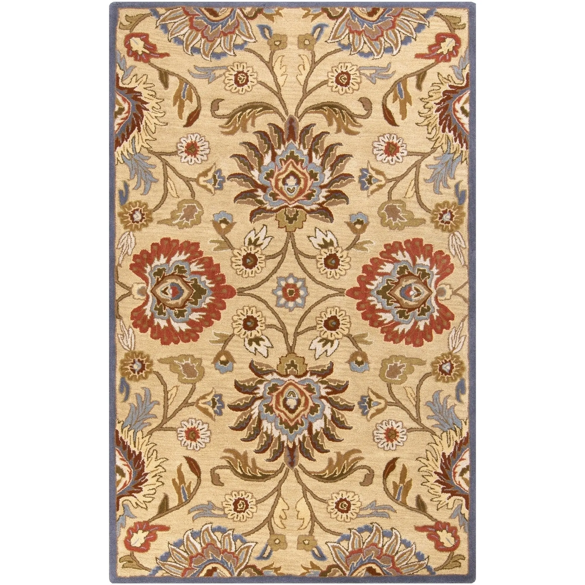 Patchway Handmade Classic Floral Wool Area Rug