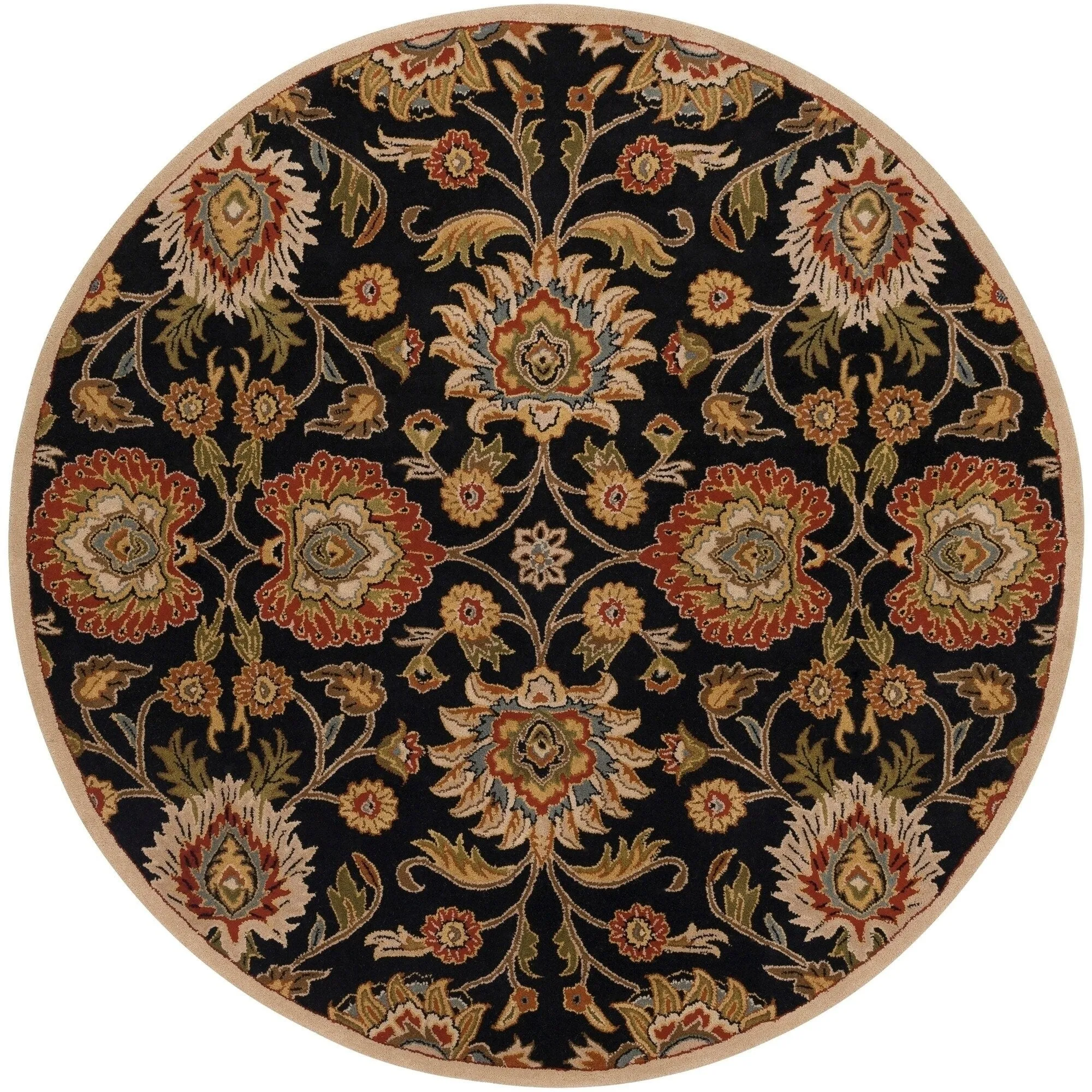 Patchway Handmade Classic Floral Wool Area Rug