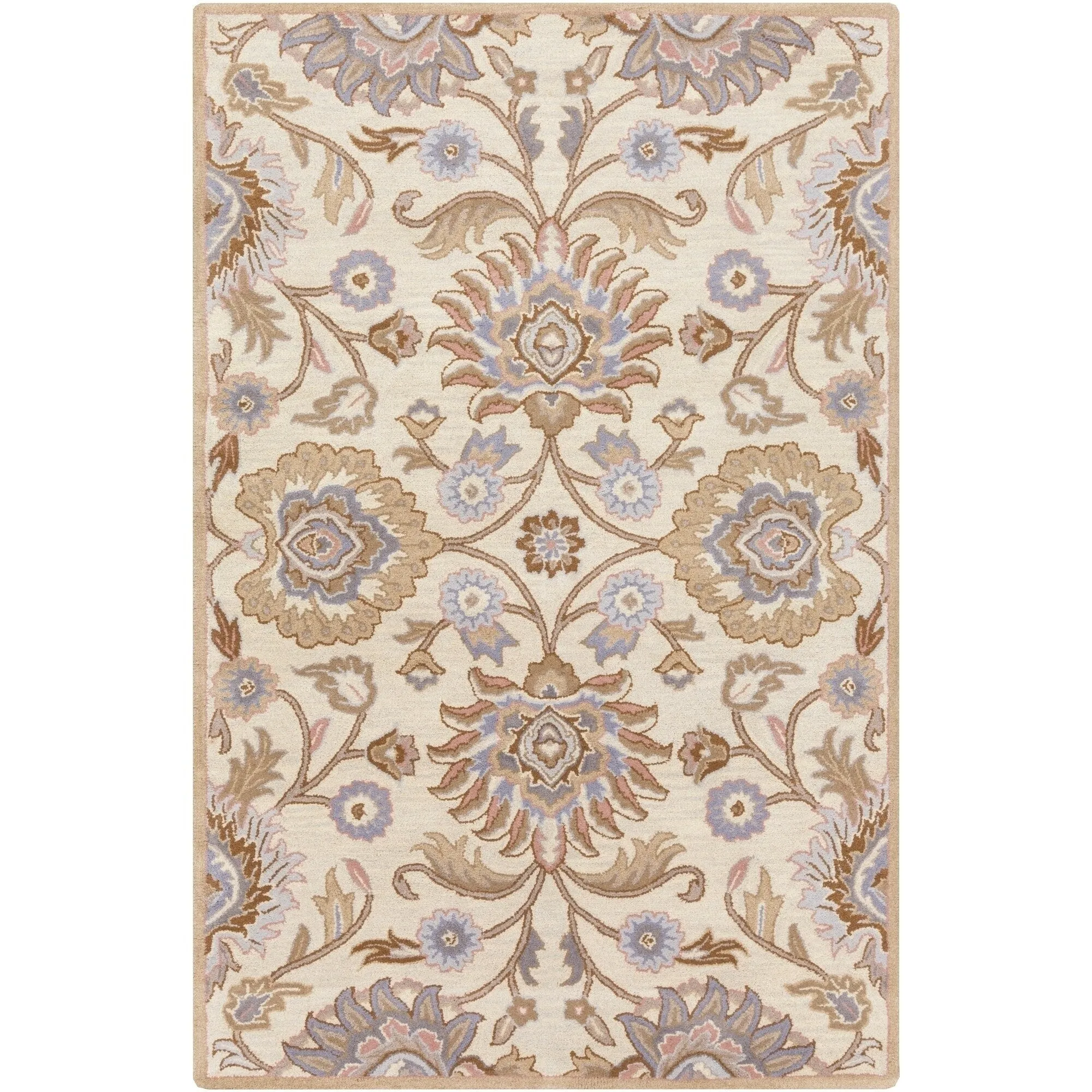 Patchway Handmade Classic Floral Wool Area Rug