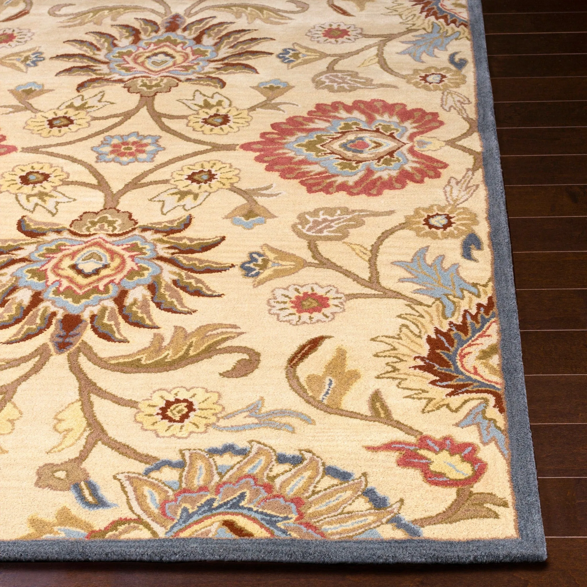 Patchway Handmade Classic Floral Wool Area Rug