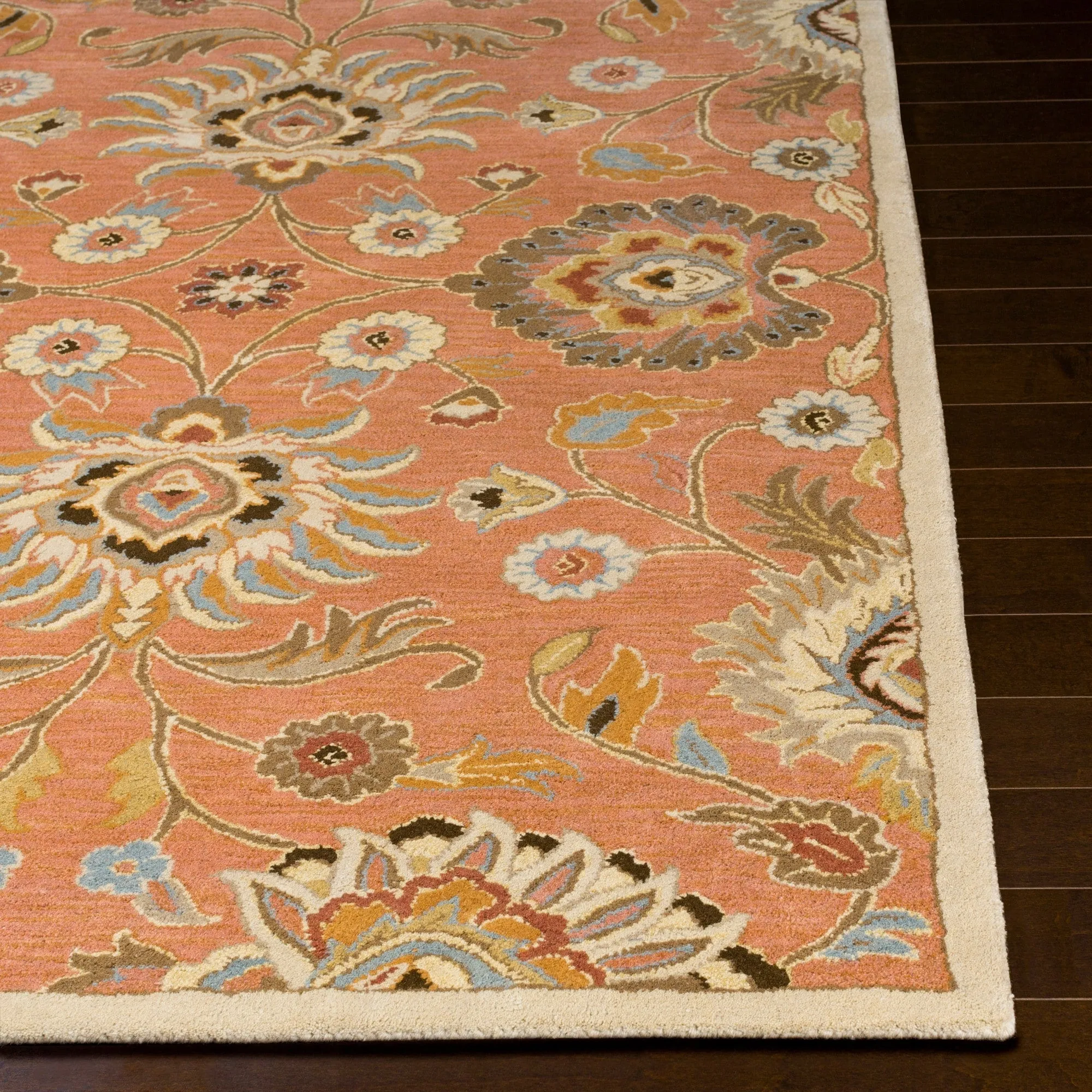 Patchway Handmade Classic Floral Wool Area Rug