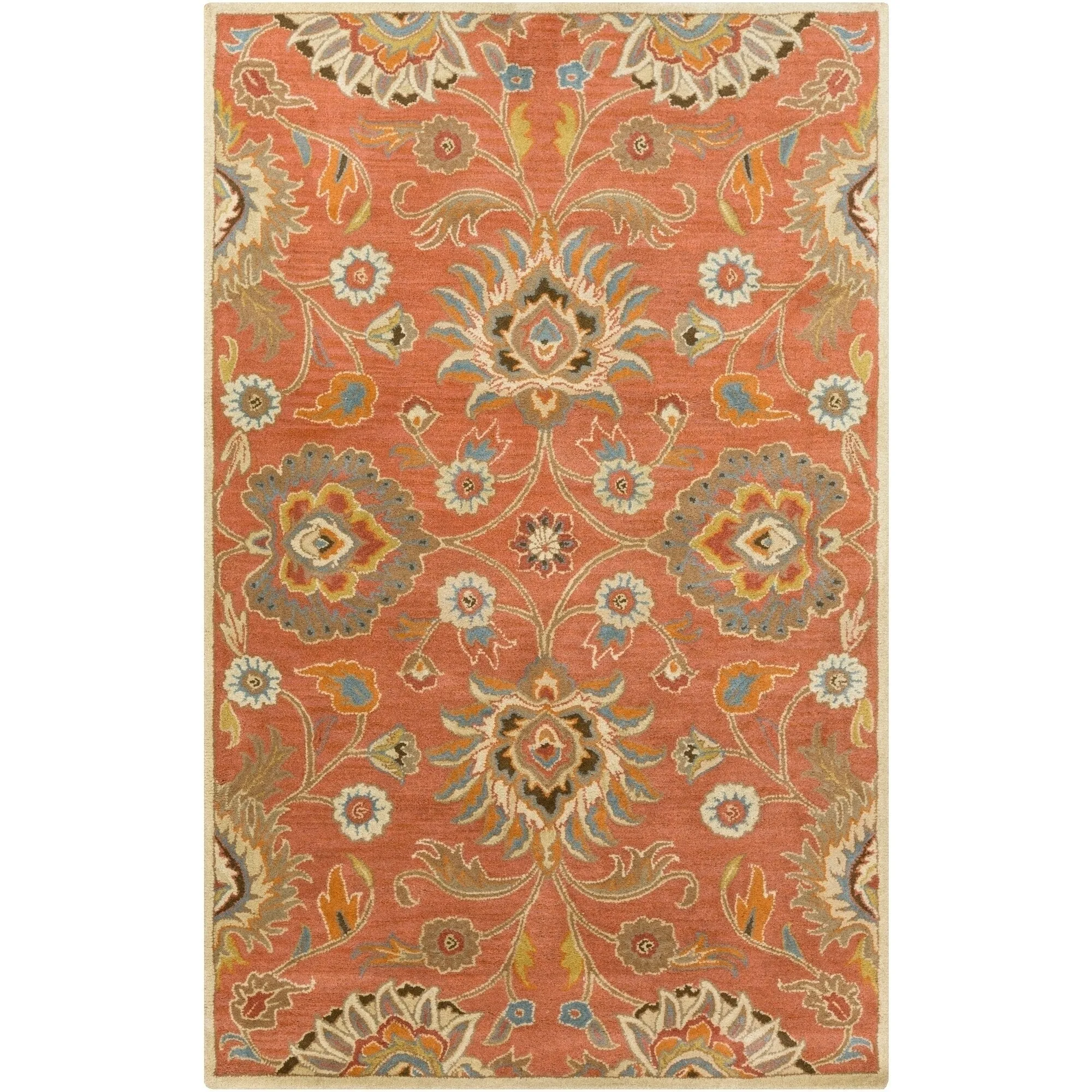 Patchway Handmade Classic Floral Wool Area Rug
