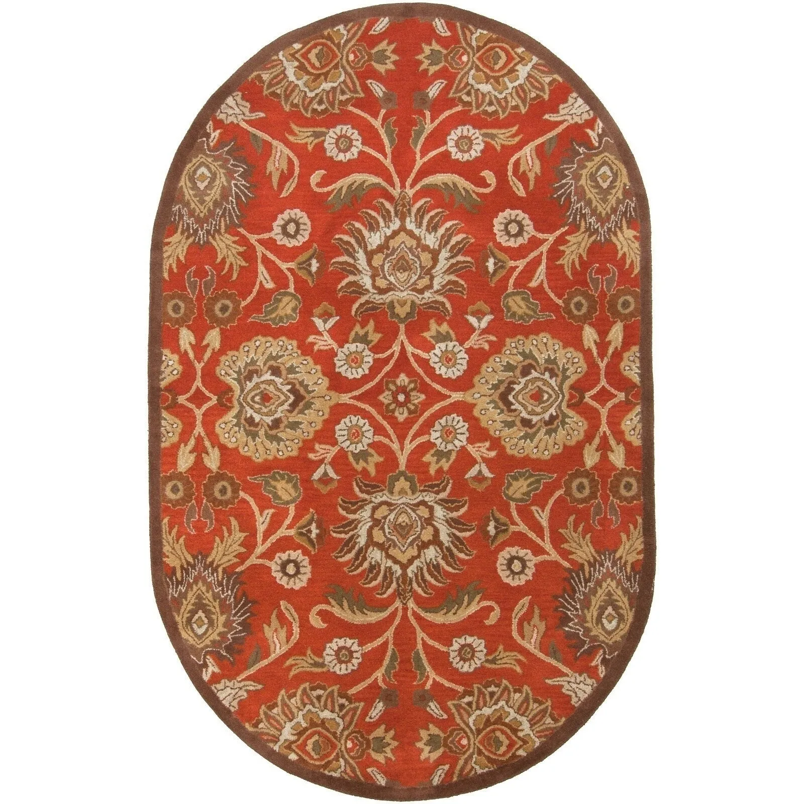 Patchway Handmade Classic Floral Wool Area Rug