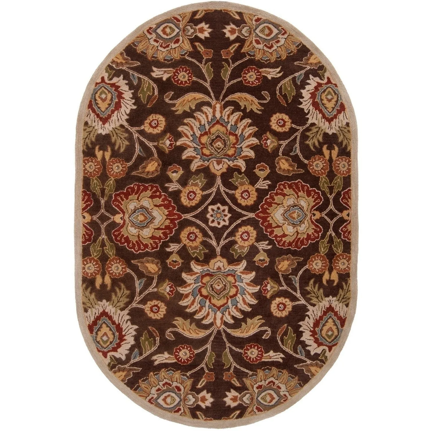 Patchway Handmade Classic Floral Wool Area Rug
