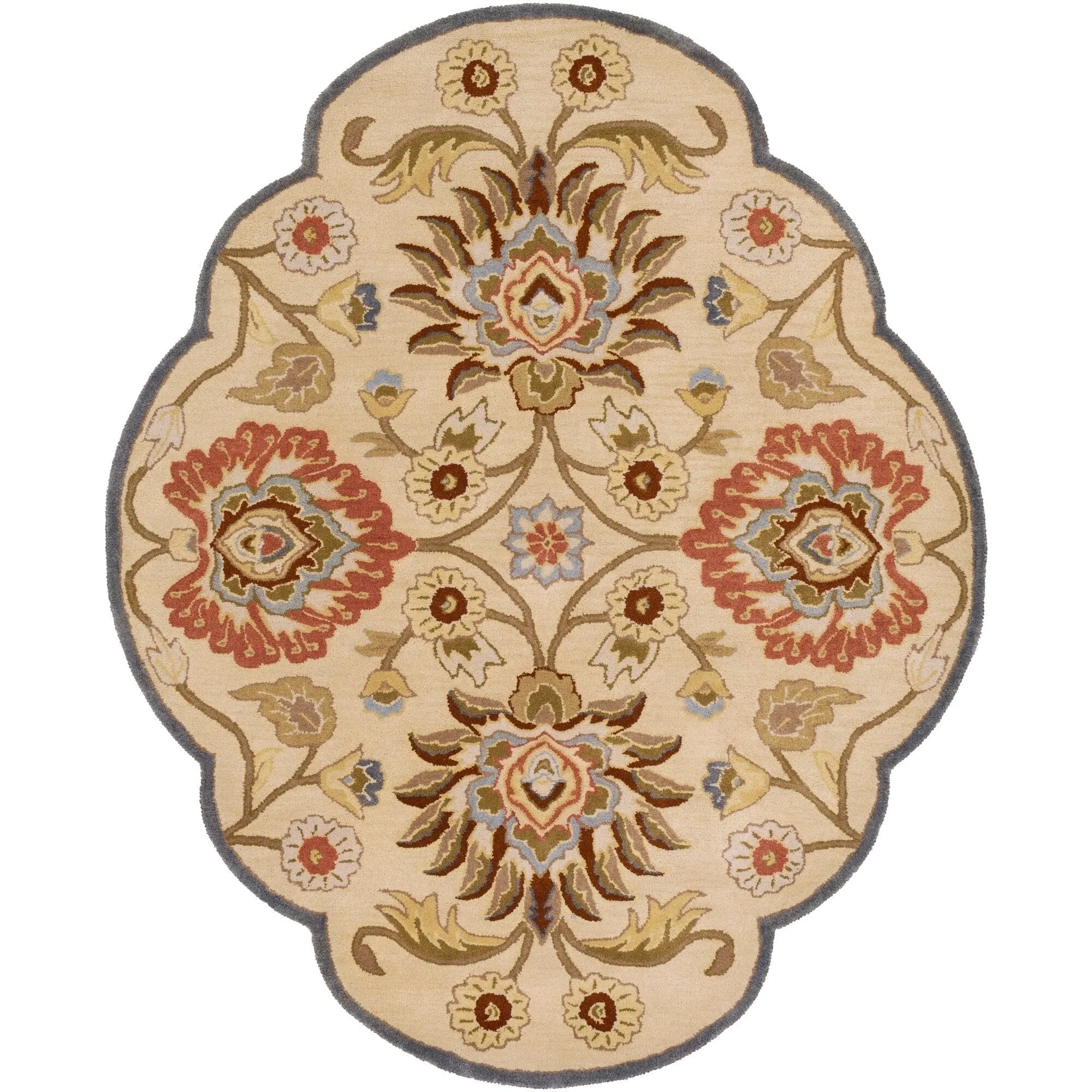 Patchway Handmade Classic Floral Wool Area Rug