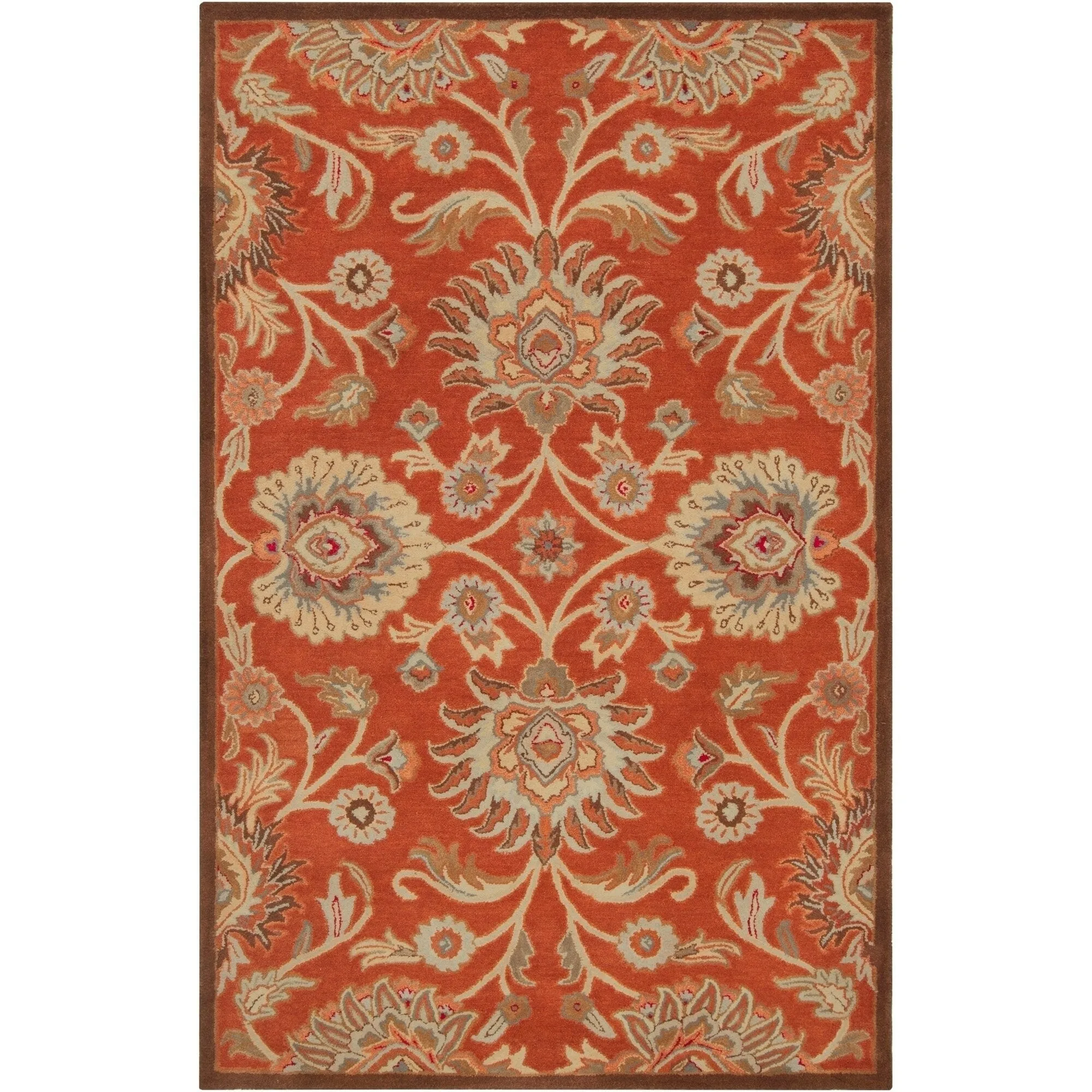 Patchway Handmade Classic Floral Wool Area Rug