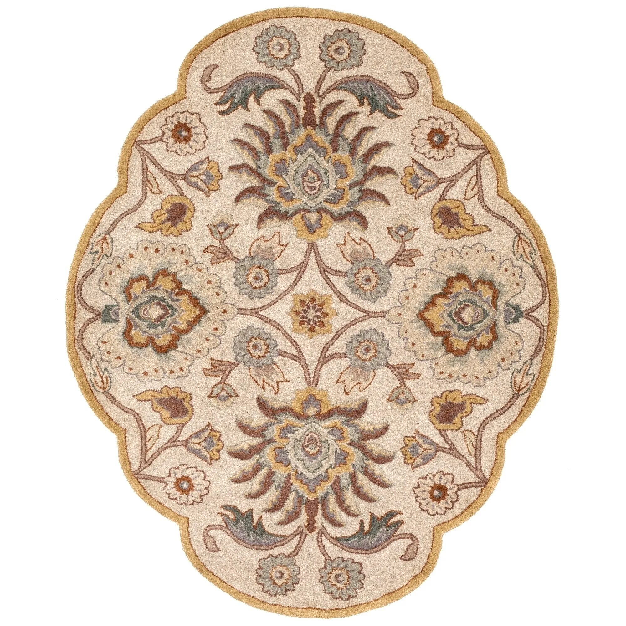 Patchway Handmade Classic Floral Wool Area Rug
