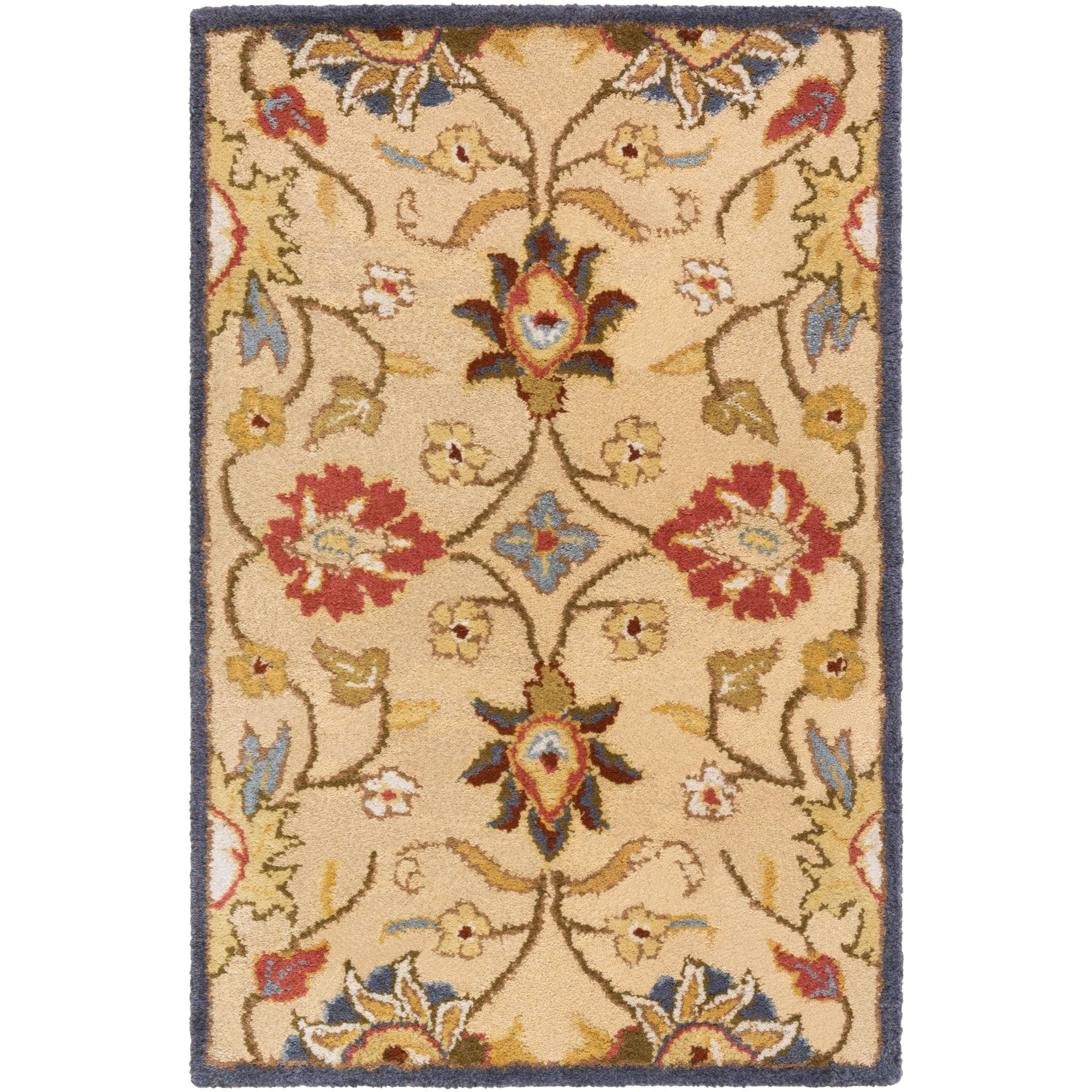 Patchway Handmade Classic Floral Wool Area Rug