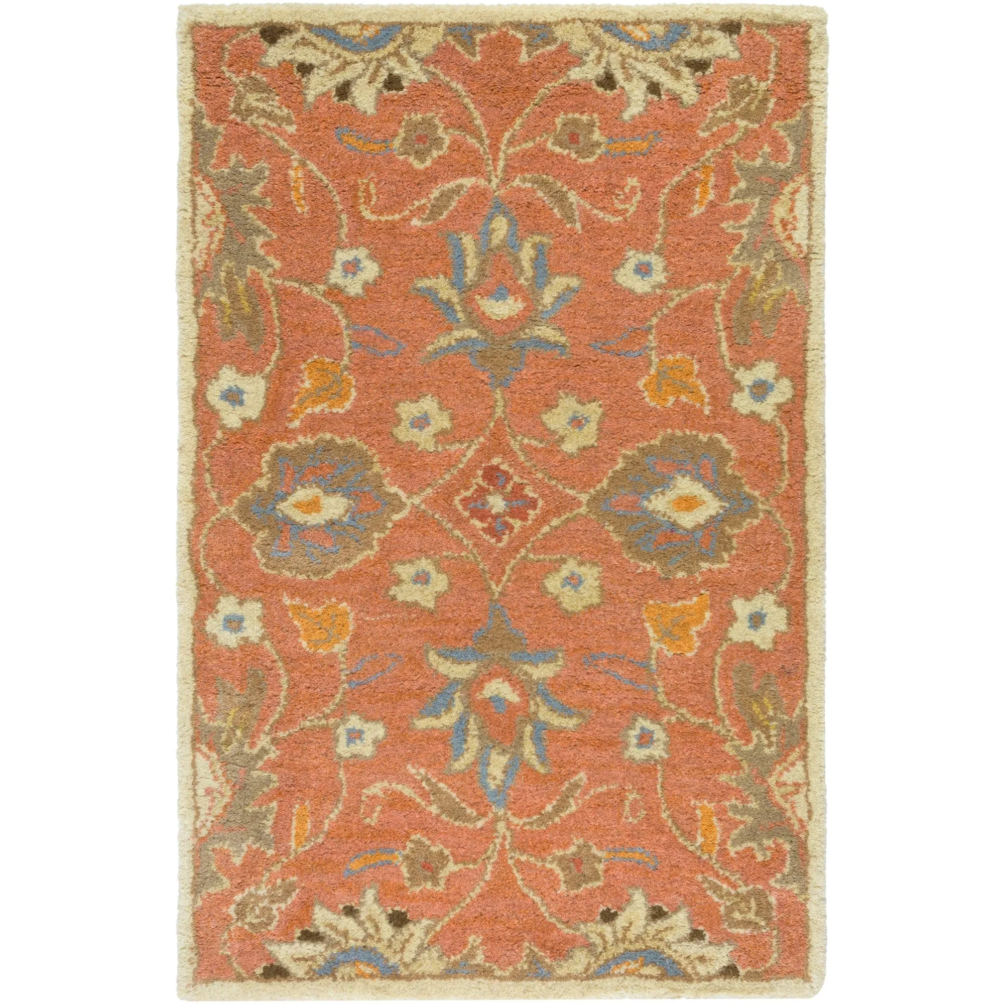 Patchway Handmade Classic Floral Wool Area Rug