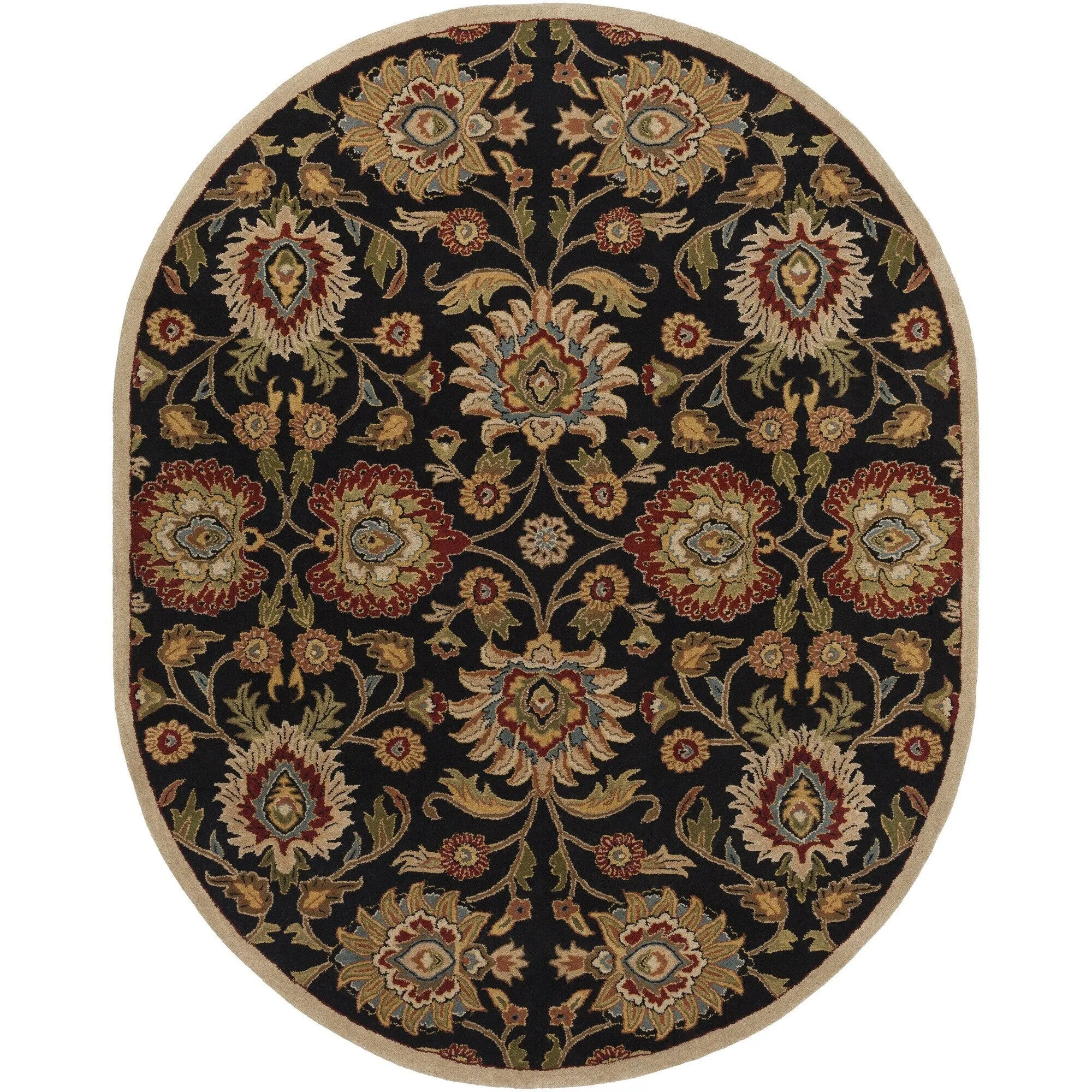 Patchway Handmade Classic Floral Wool Area Rug