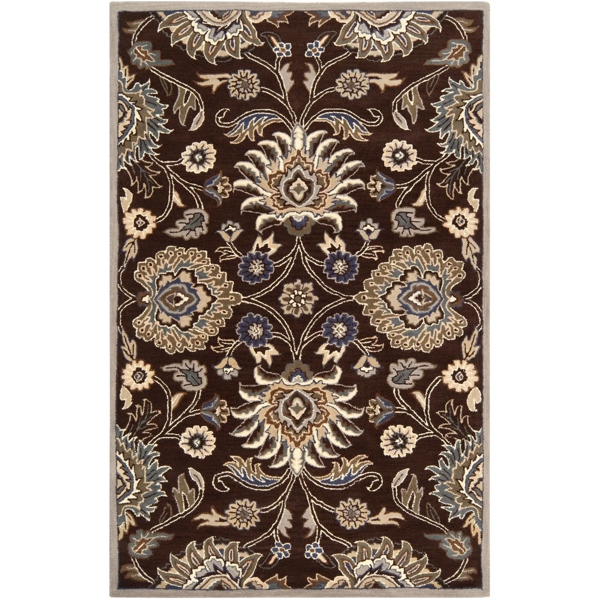 Patchway Handmade Classic Floral Wool Area Rug