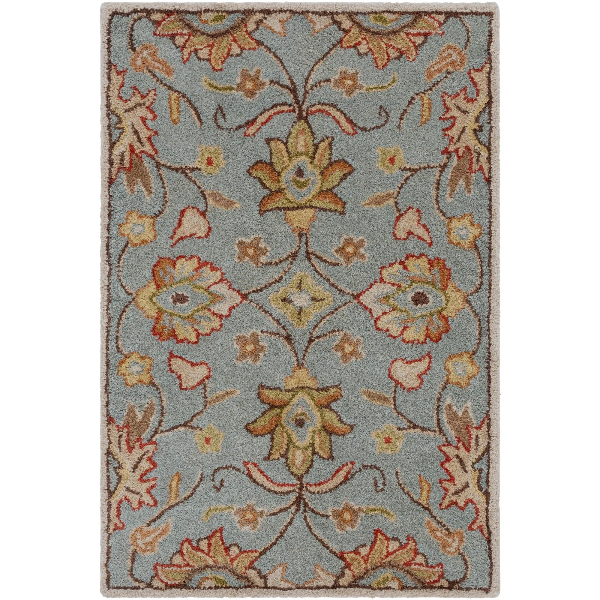 Patchway Handmade Classic Floral Wool Area Rug