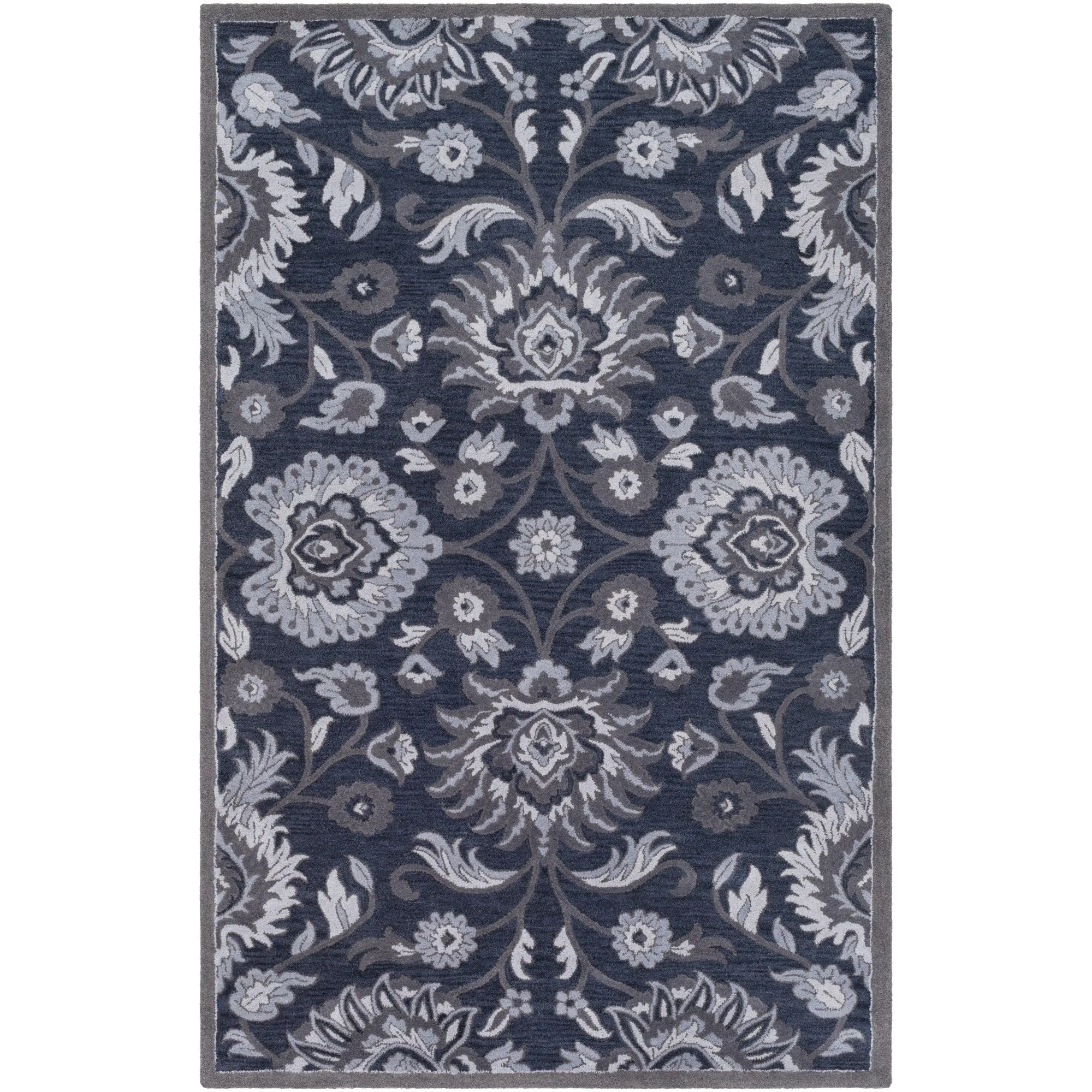 Patchway Handmade Classic Floral Wool Area Rug