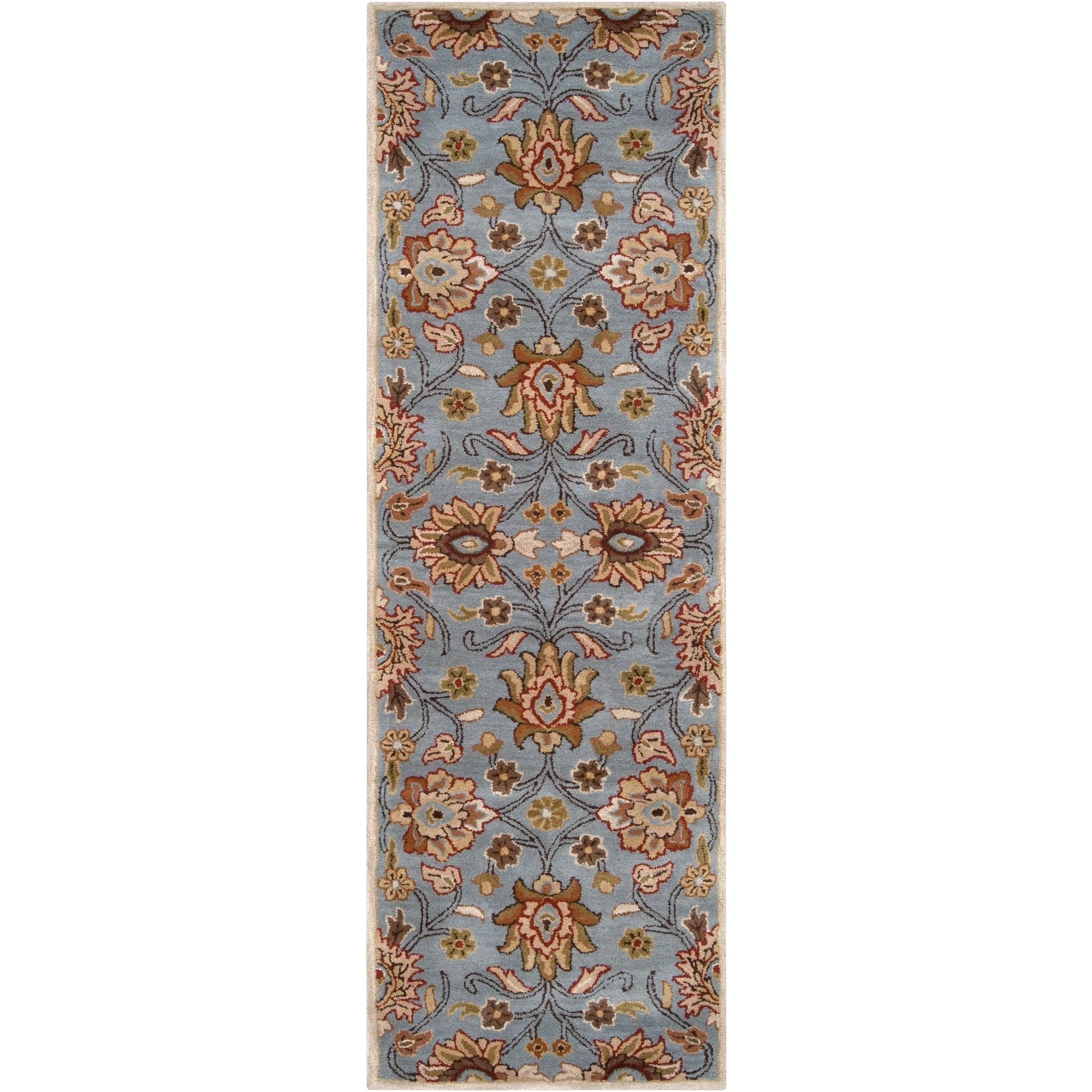 Patchway Handmade Classic Floral Wool Area Rug