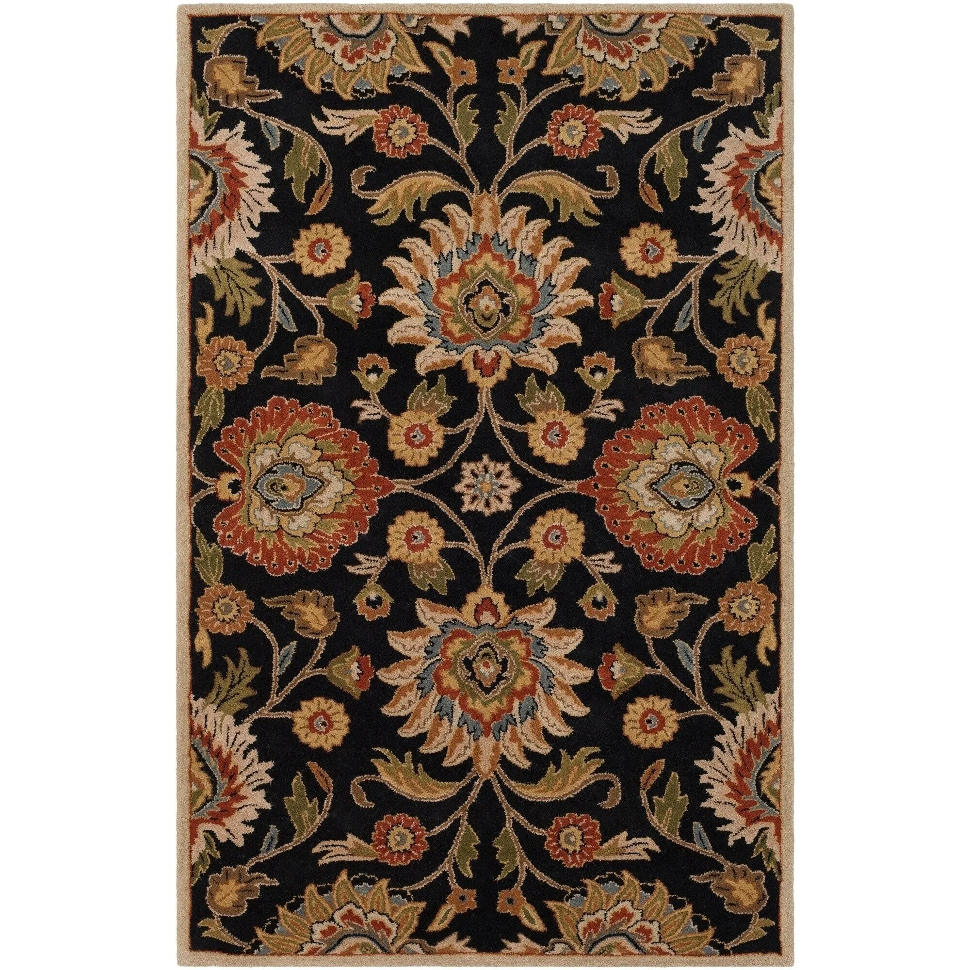 Patchway Handmade Classic Floral Wool Area Rug