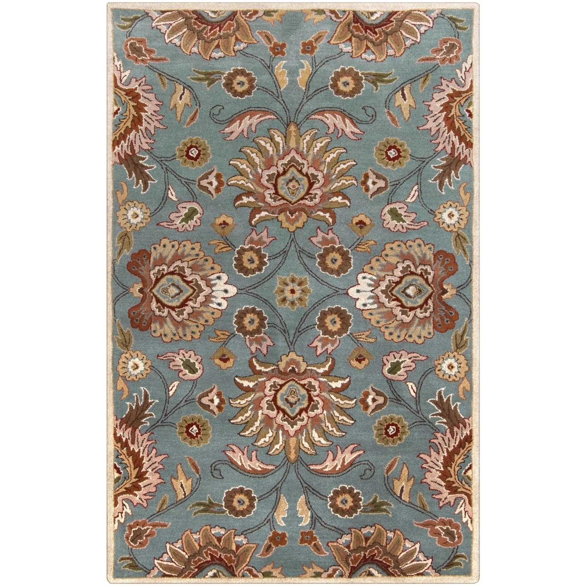 Patchway Handmade Classic Floral Wool Area Rug