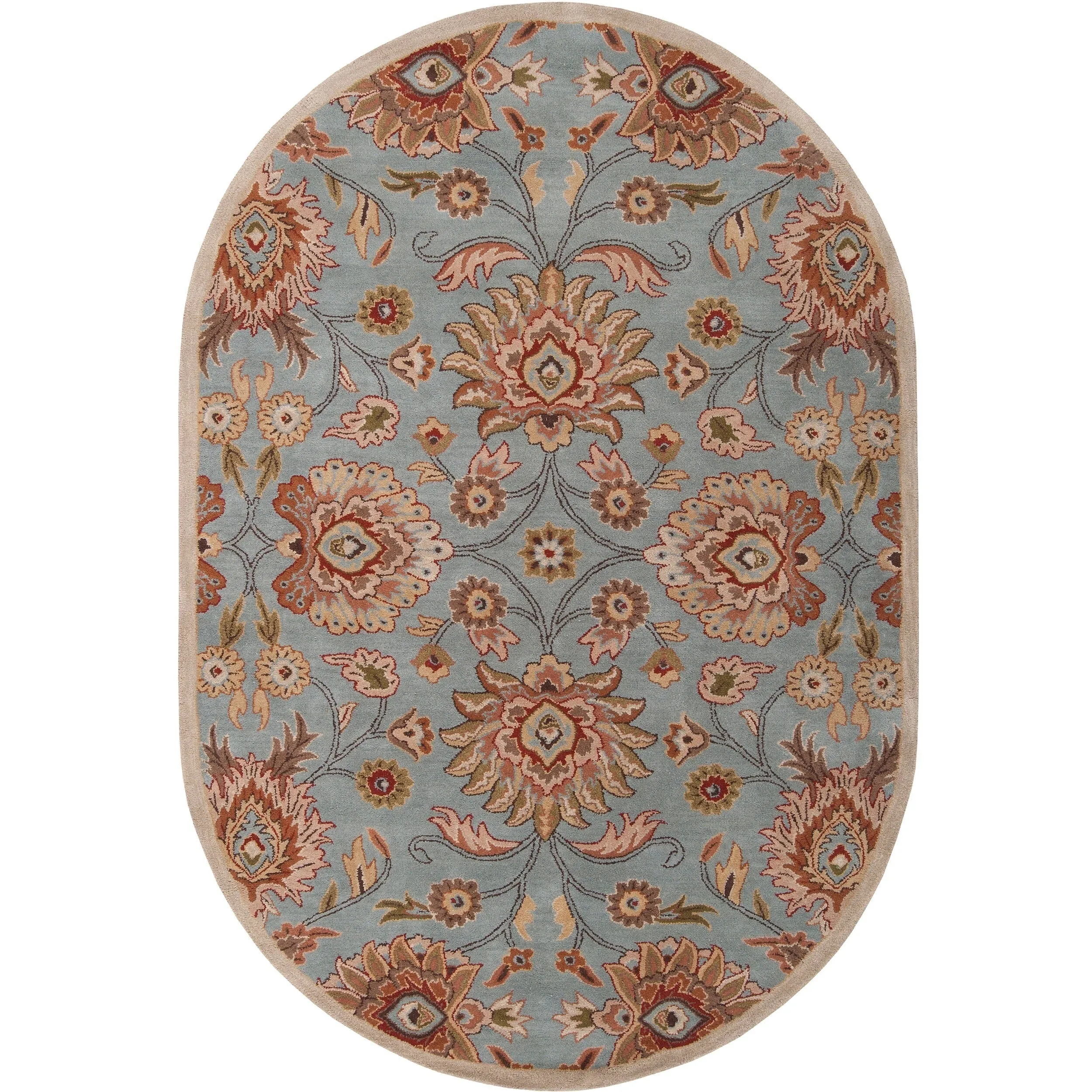 Patchway Handmade Classic Floral Wool Area Rug