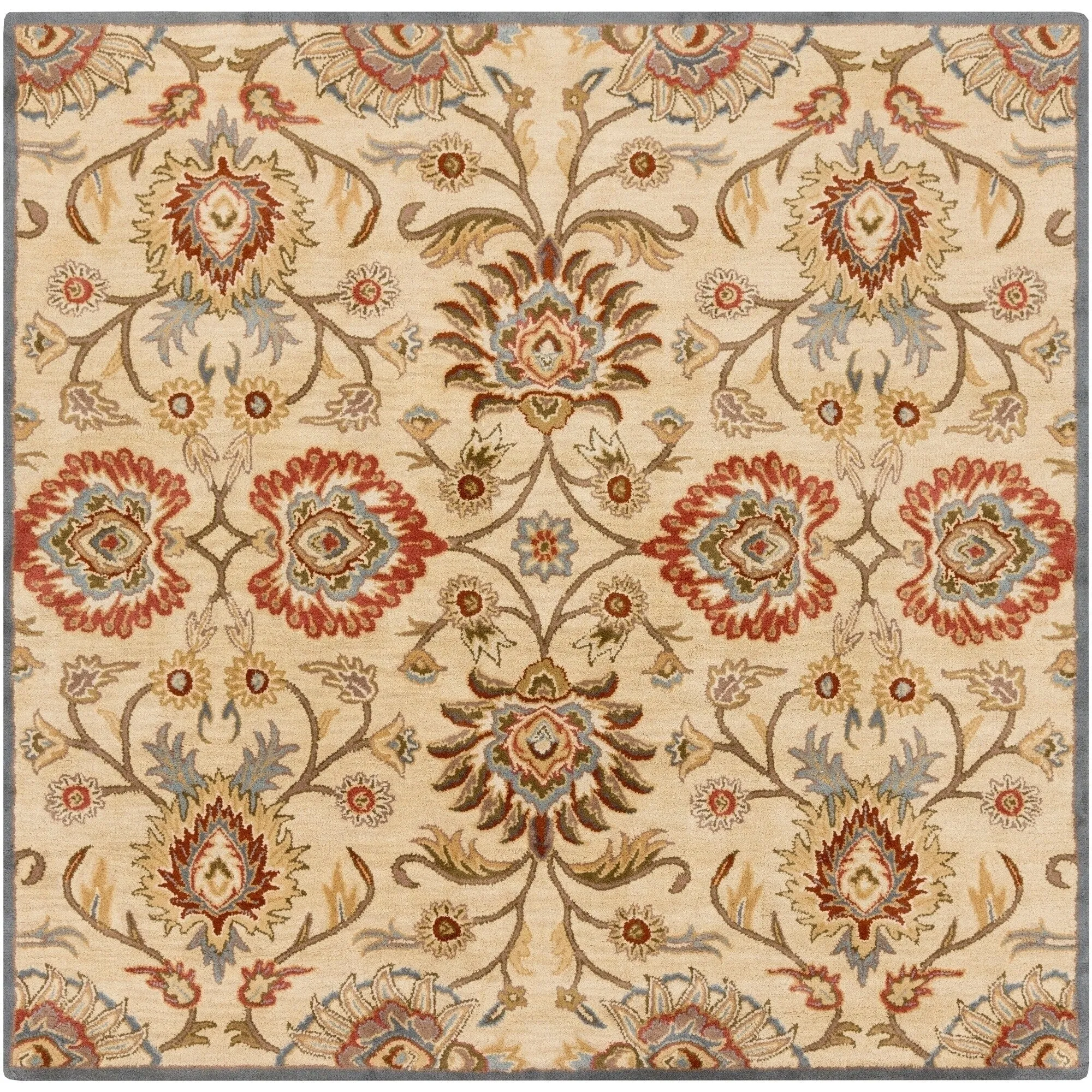 Patchway Handmade Classic Floral Wool Area Rug