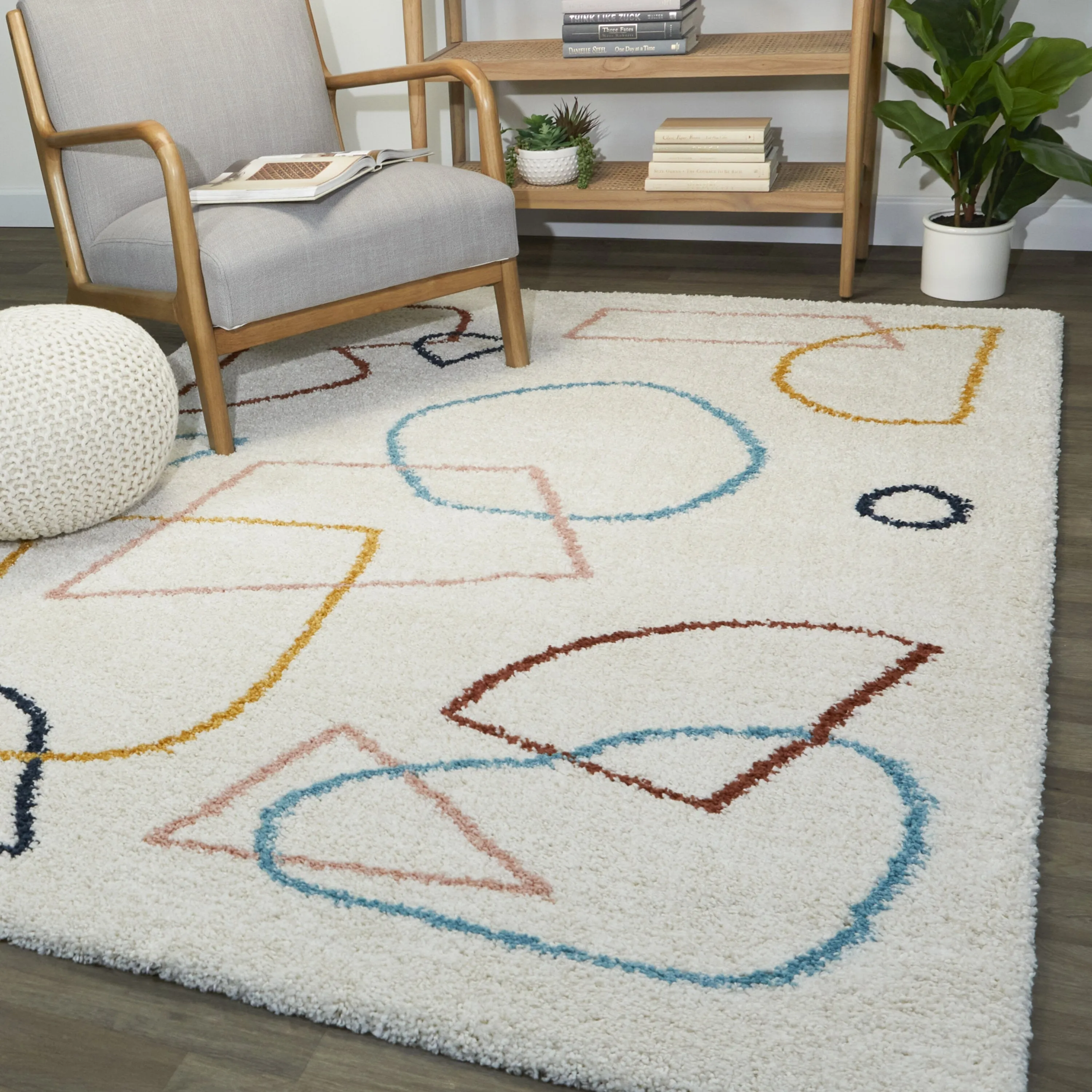 Pavel Abstract Geometric Shag Area Rug