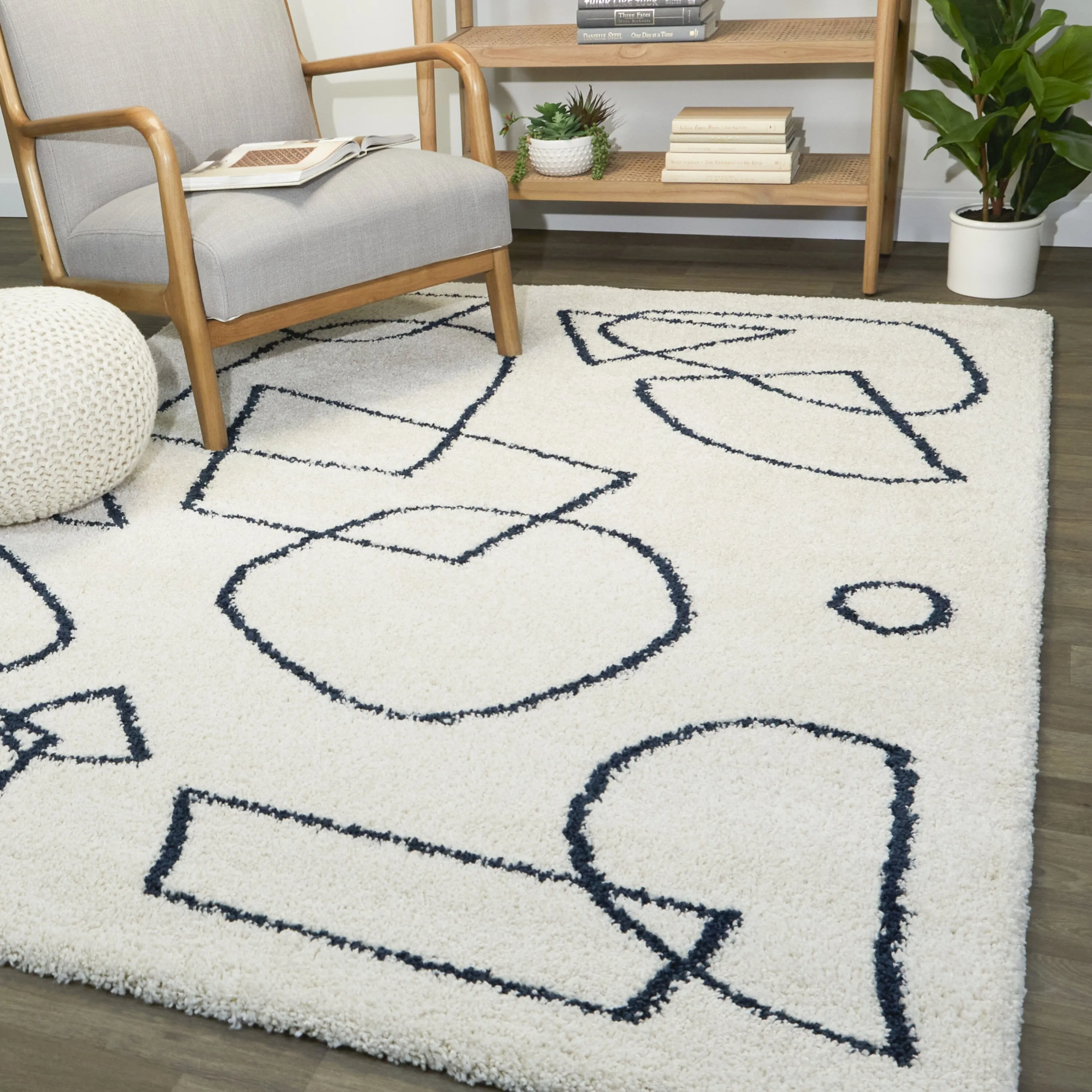 Pavel Abstract Geometric Shag Area Rug