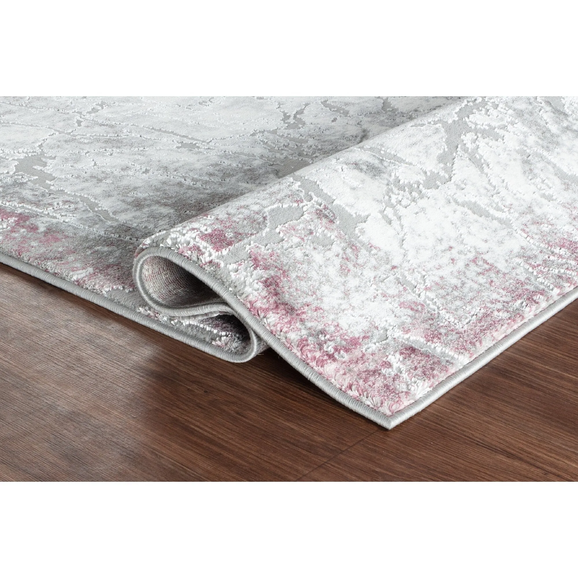 Petra Collection Lilac/Grey Abstract Area Rug
