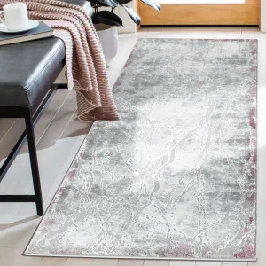 Petra Collection Lilac/Grey Abstract Area Rug