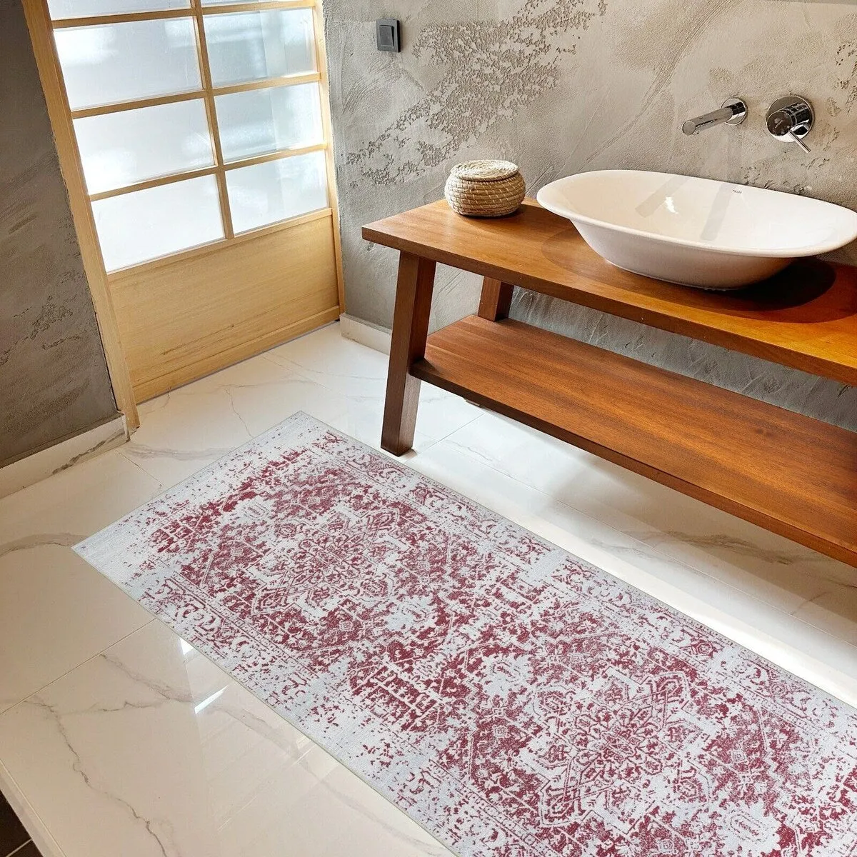 Playa Rug Machine Washable Area Rug Non Slip Backing Himalayas Vintage-Modern Floral Traditional Abstract Design