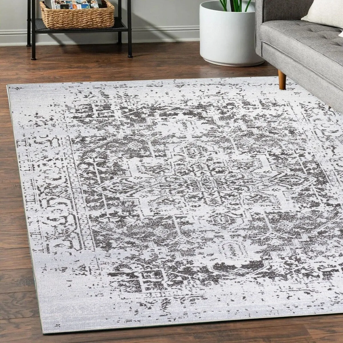Playa Rug Machine Washable Area Rug Non Slip Backing Himalayas Vintage-Modern Floral Traditional Abstract Design