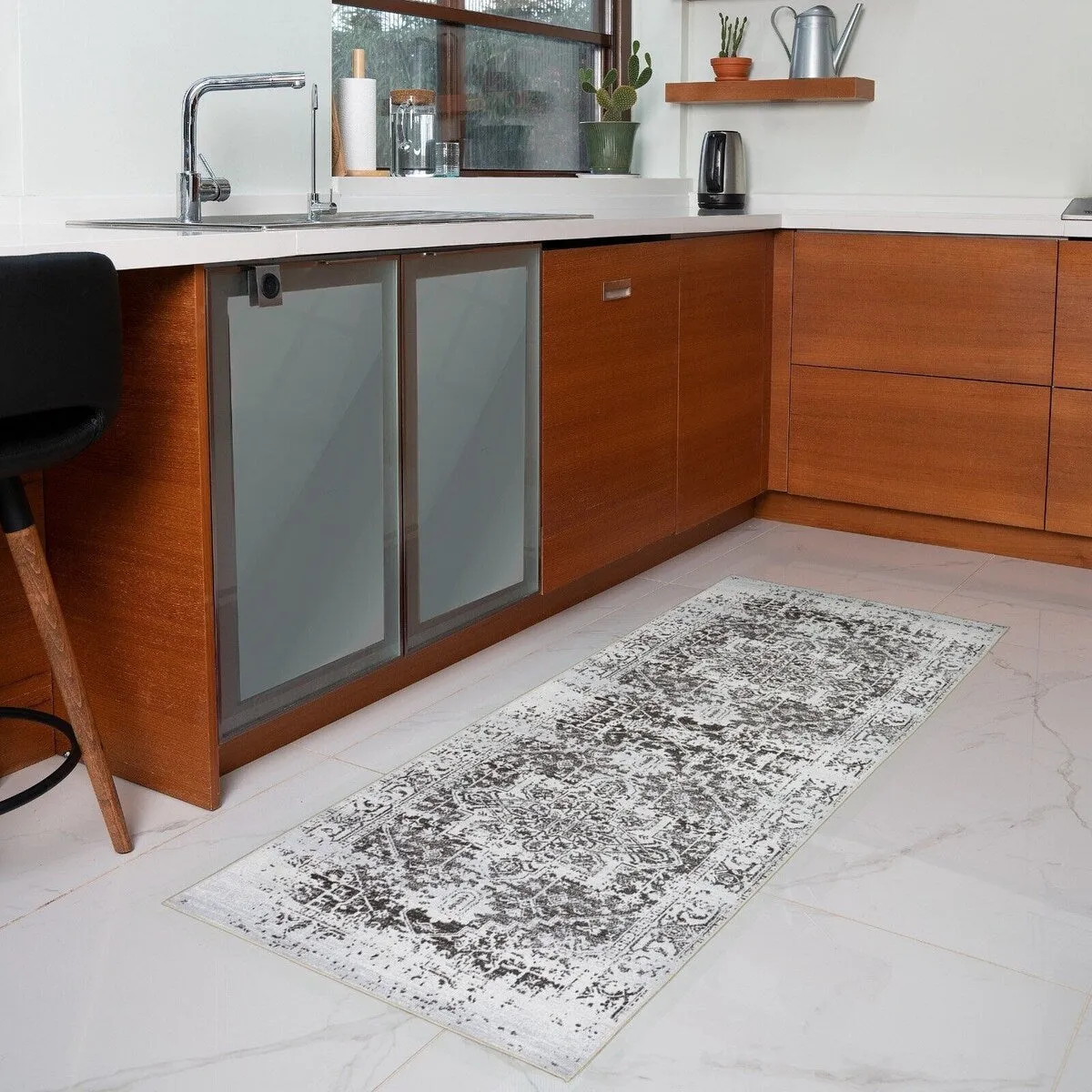Playa Rug Machine Washable Area Rug Non Slip Backing Himalayas Vintage-Modern Floral Traditional Abstract Design