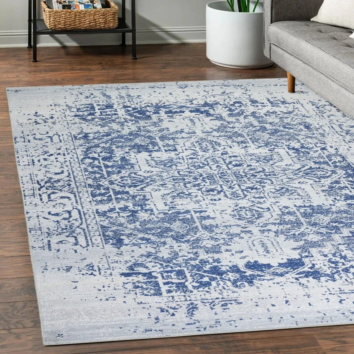 Playa Rug Machine Washable Area Rug Non Slip Backing Himalayas Vintage-Modern Floral Traditional Abstract Design