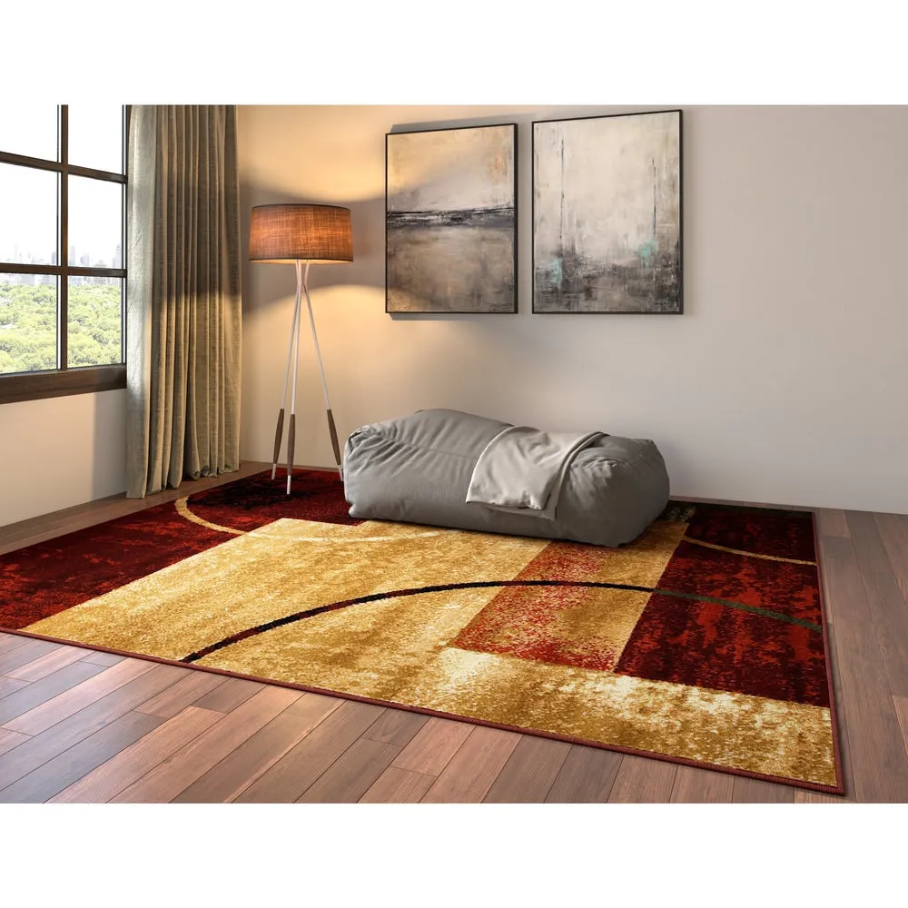 Porch & Den Fellsway Red Rectangle Plush Indoor Area Rug