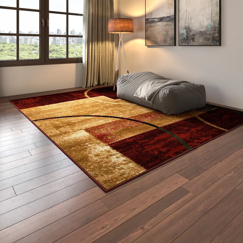 Porch & Den Fellsway Red Rectangle Plush Indoor Area Rug