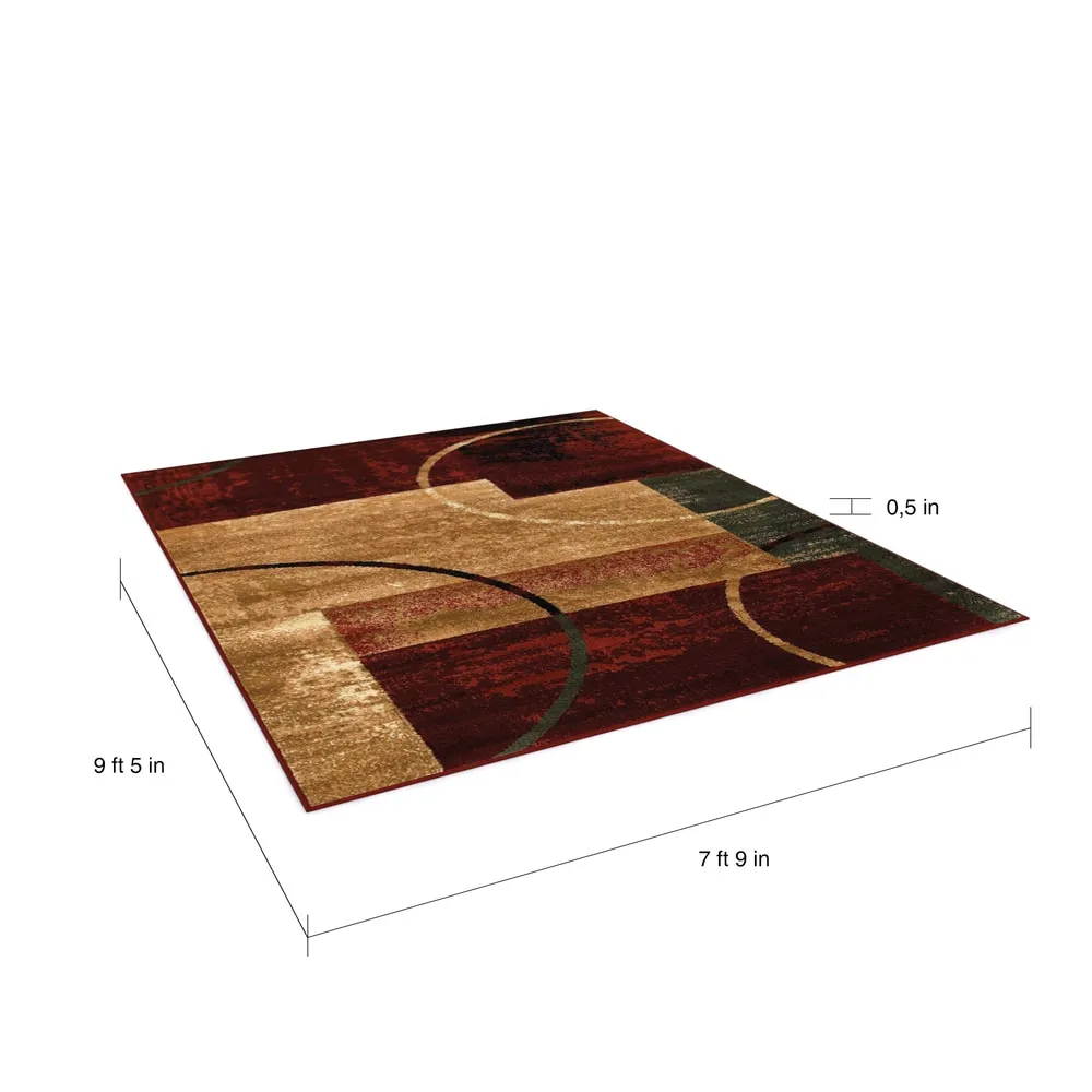 Porch & Den Fellsway Red Rectangle Plush Indoor Area Rug